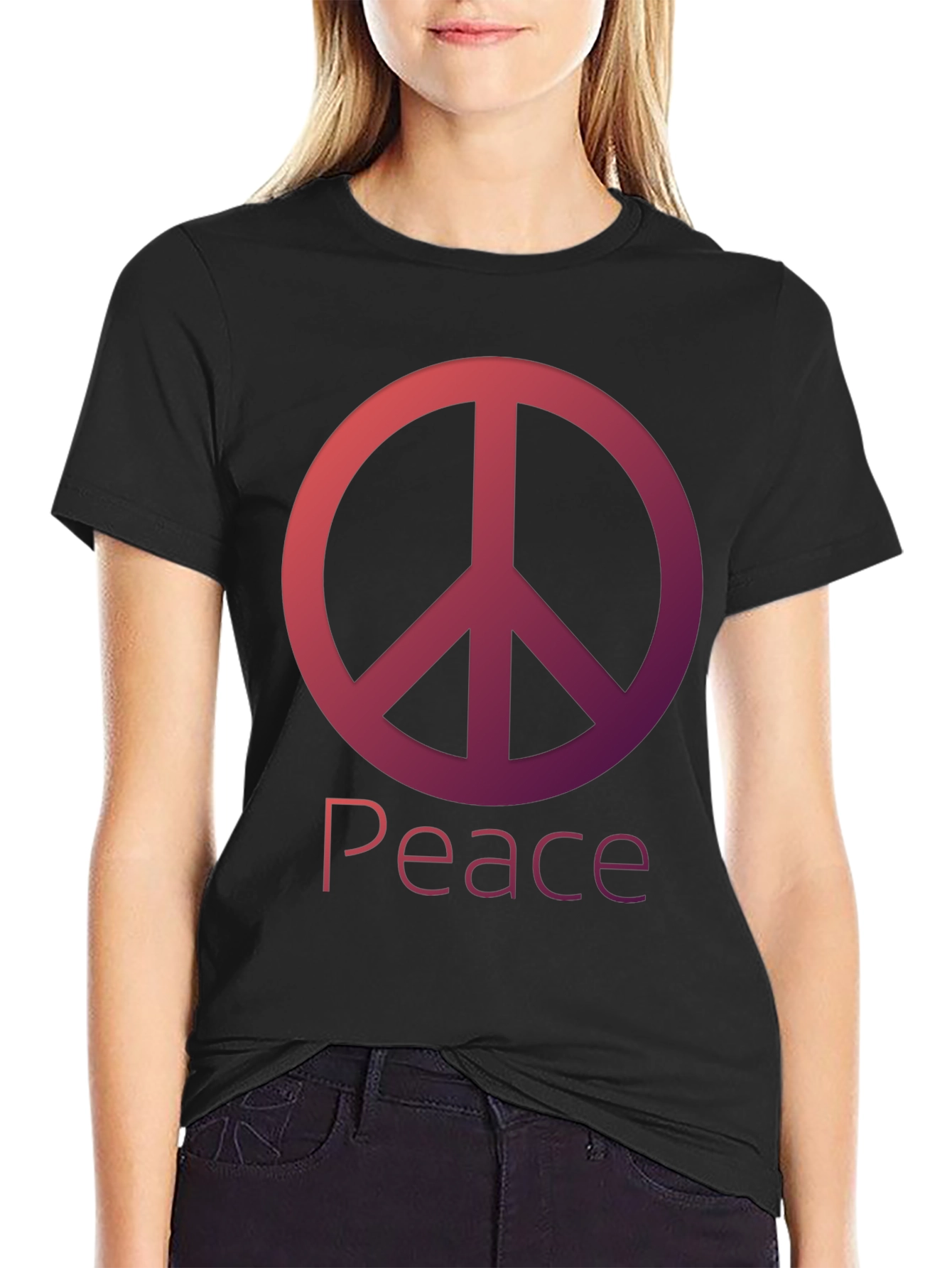 Peace Sign Black T-Shirt