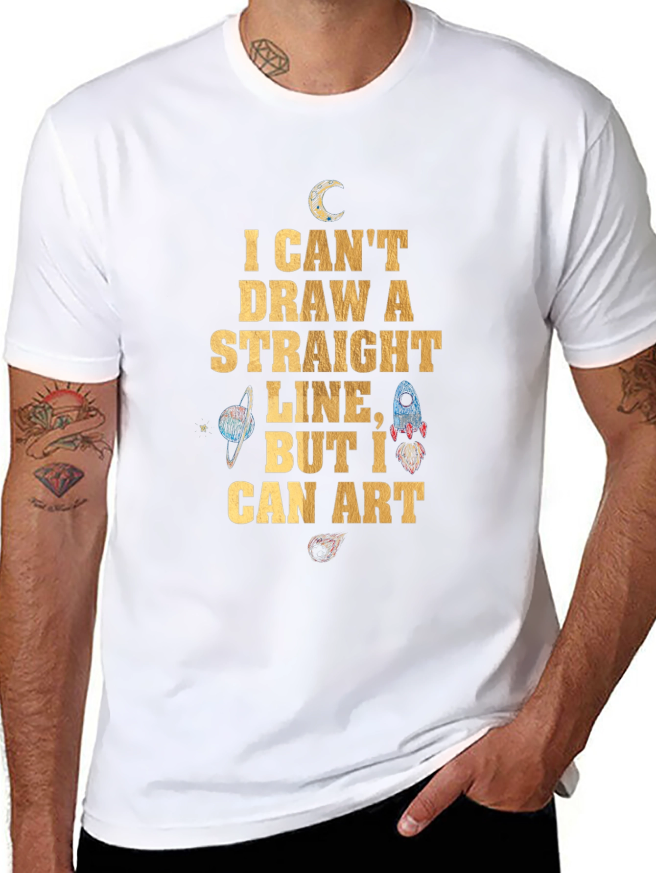 I Can Art Graphic Tee - Black Cotton Shirt