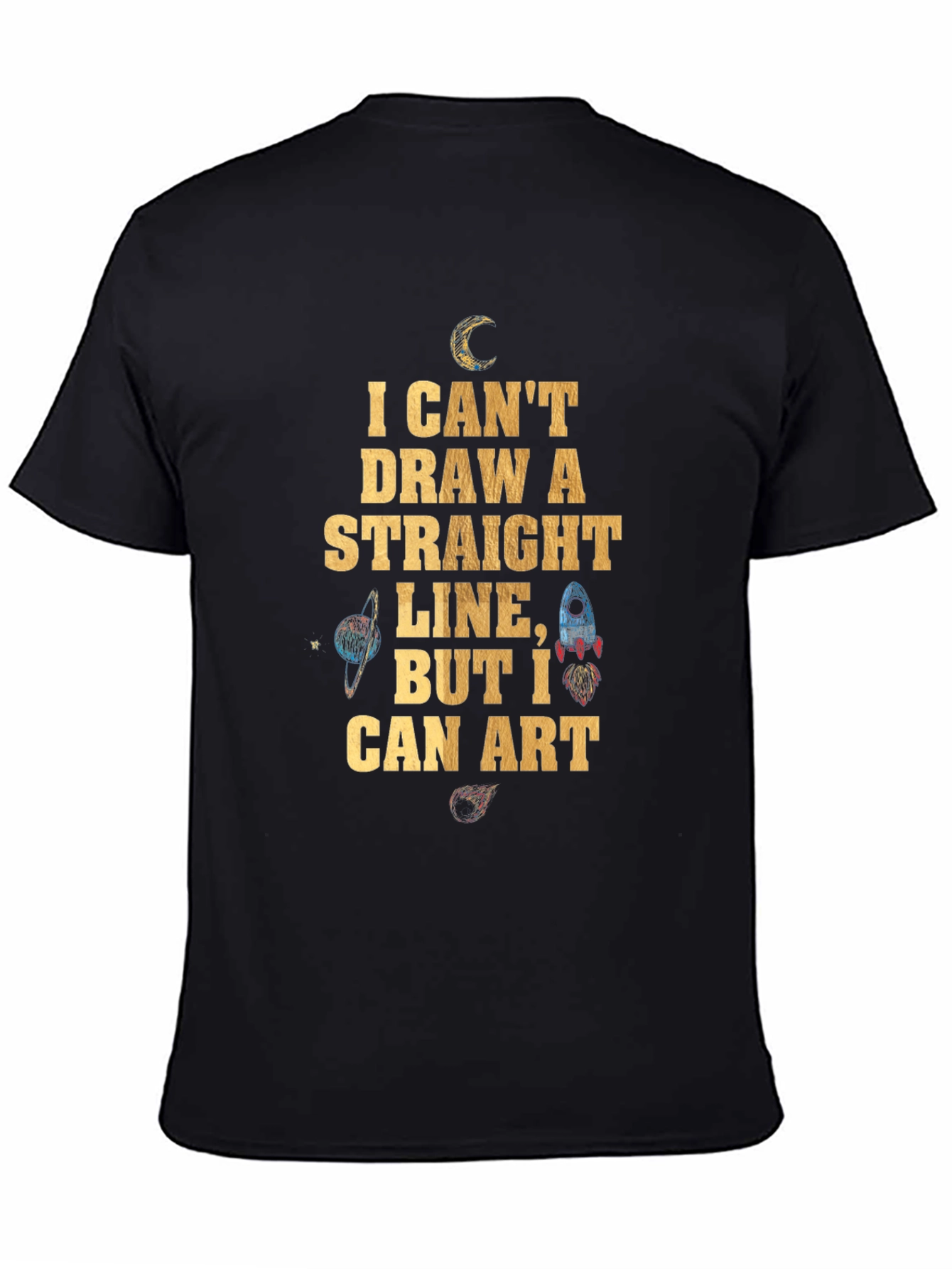 I Can Art Graphic Tee - Black Cotton Shirt