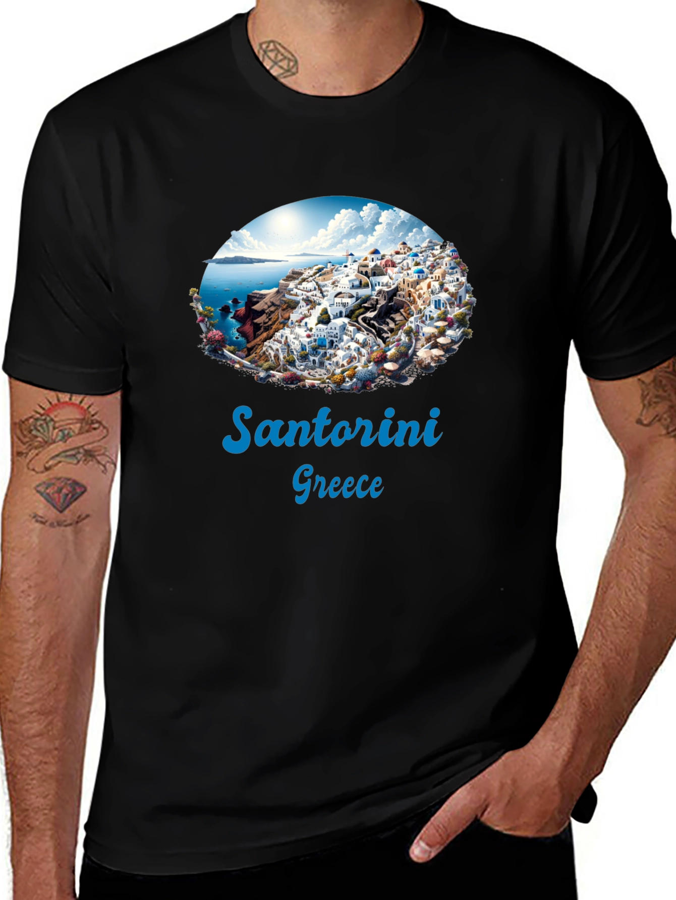 Santorini Greece Graphic T-Shirt