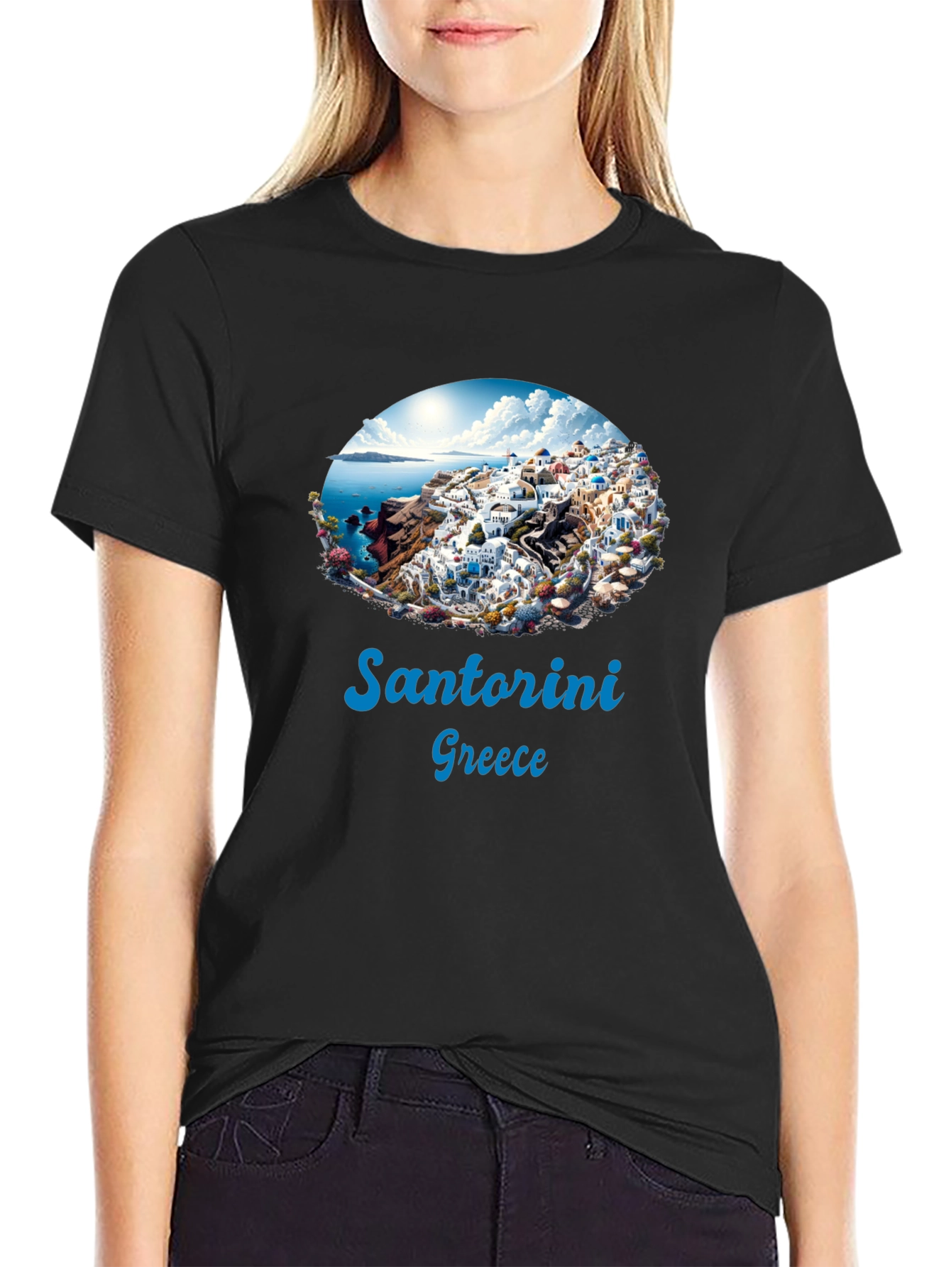 Santorini Greece Graphic T-Shirt