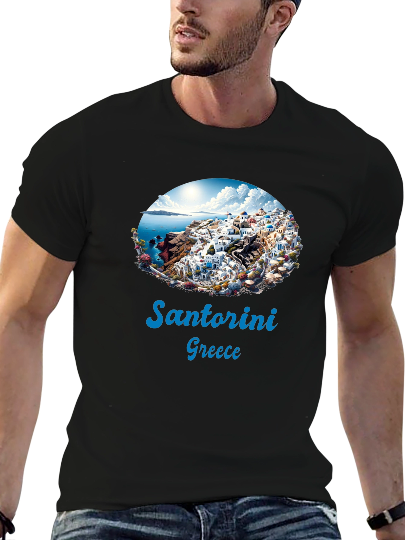 Santorini Greece Graphic T-Shirt