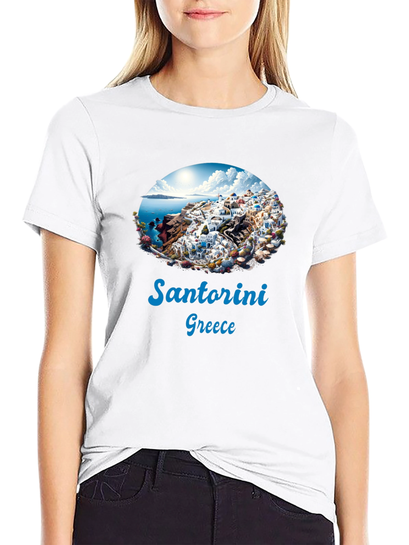 Santorini Greece Graphic T-Shirt