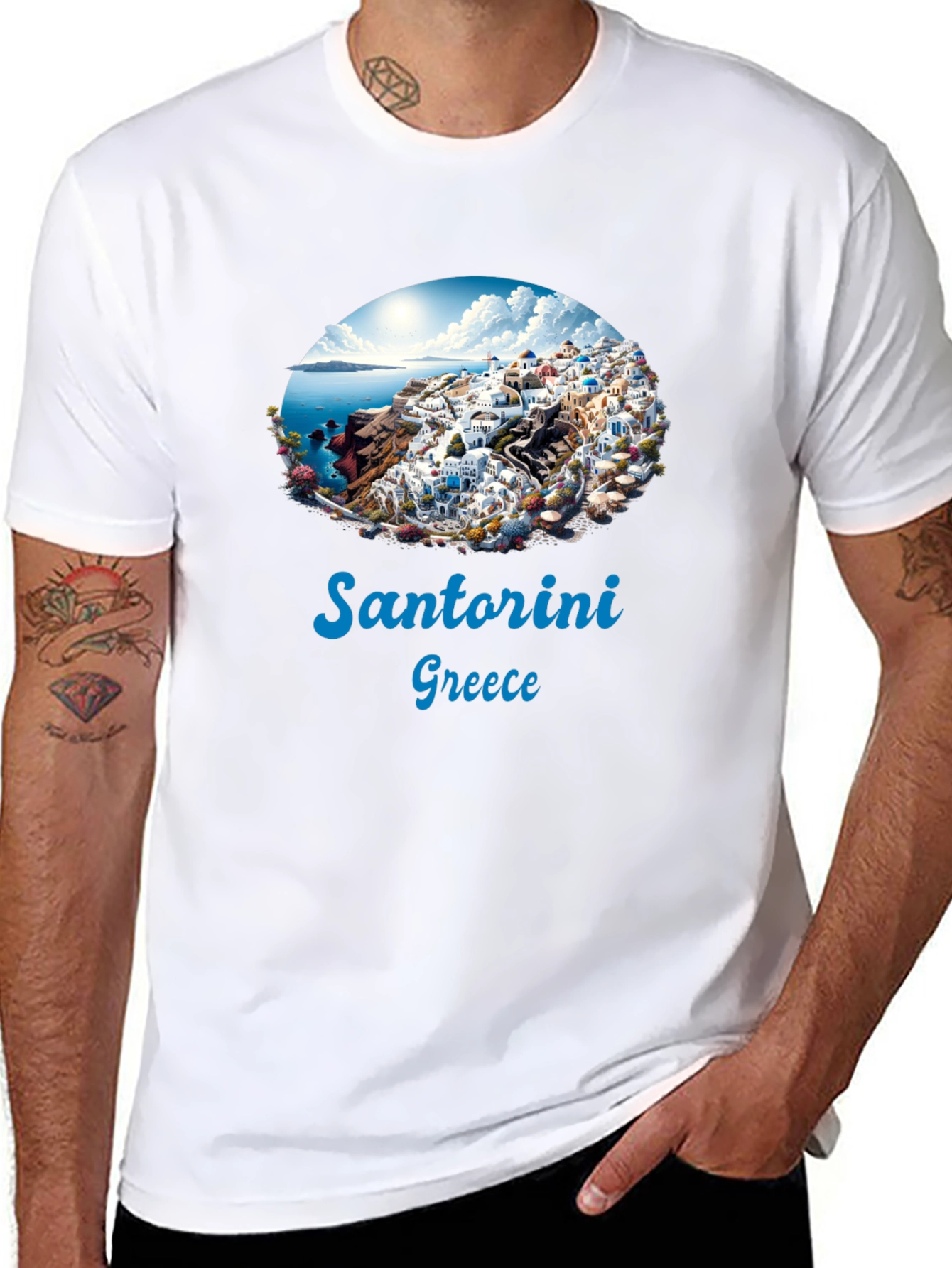 Santorini Greece Graphic T-Shirt