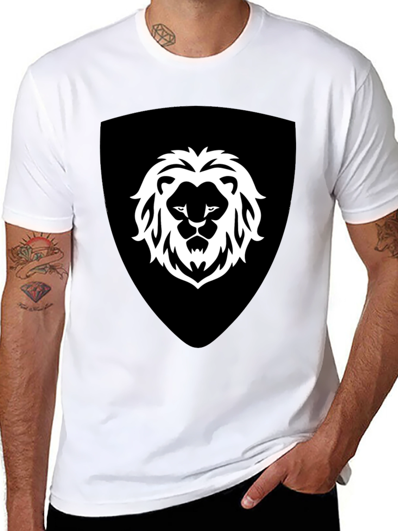 Lion Shield Graphic Tee - Bold Style