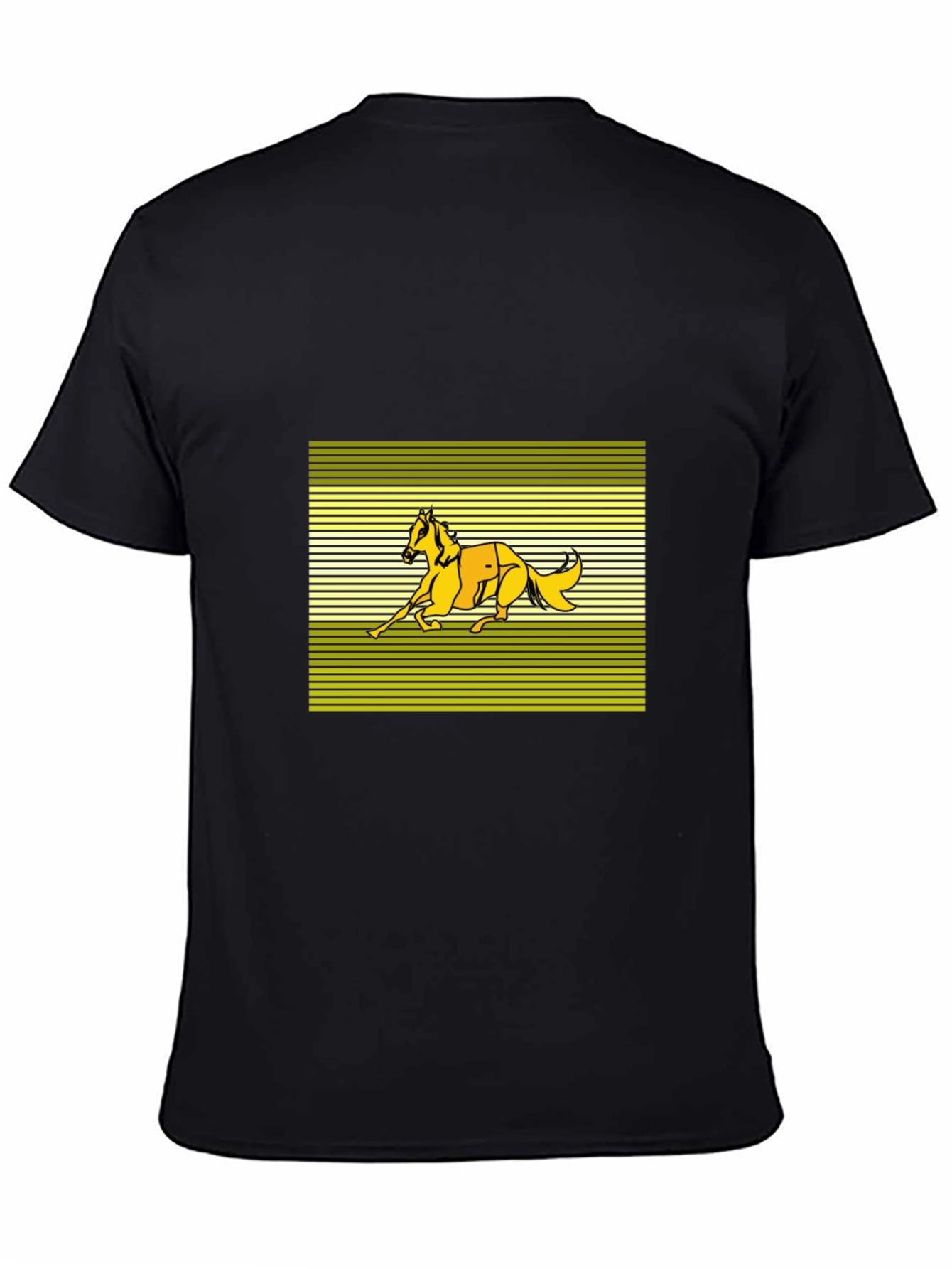 Retro Horse Graphic Tee - Black Cotton Blend
