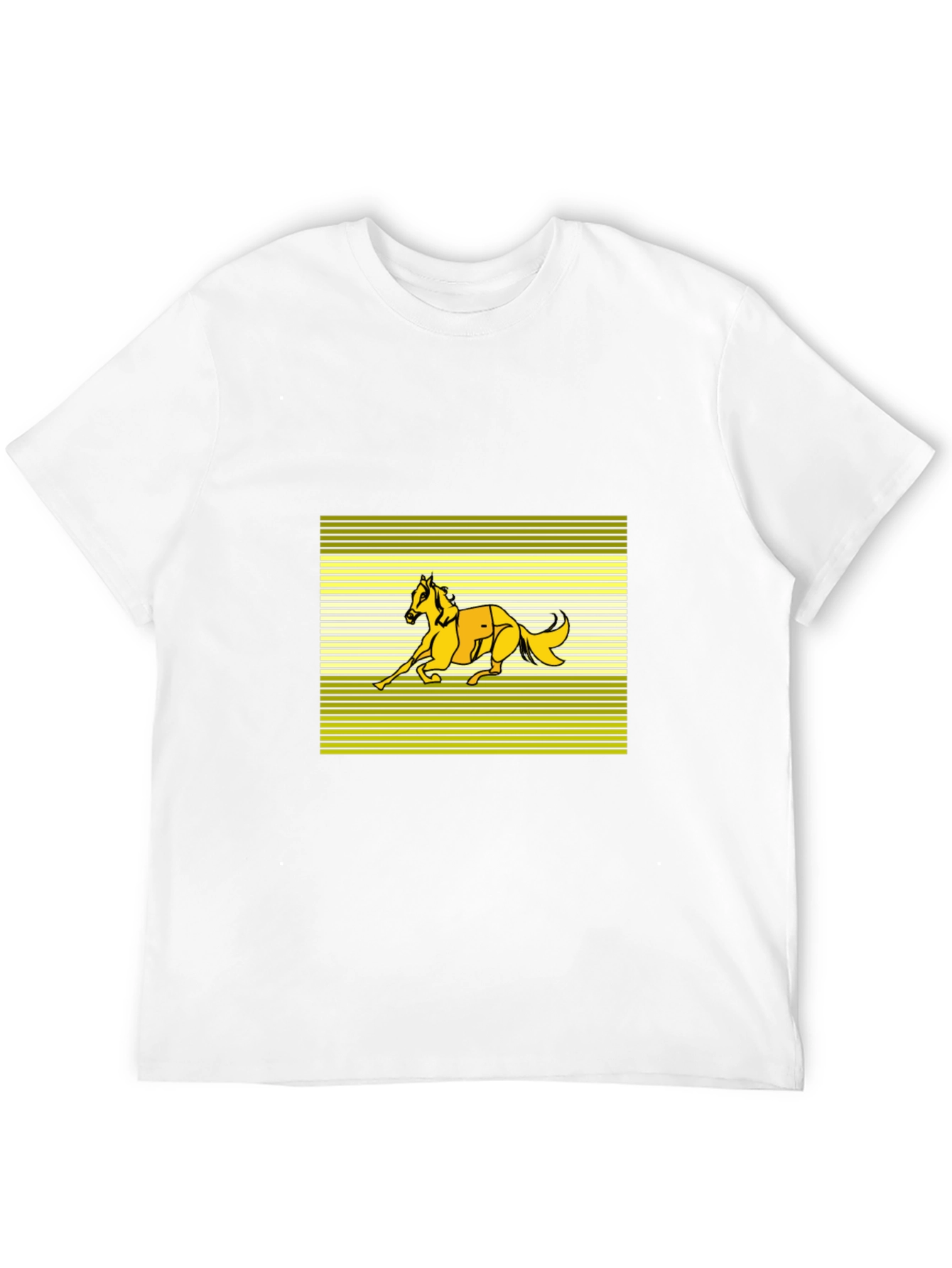 Retro Horse Graphic Tee - Black Cotton Blend