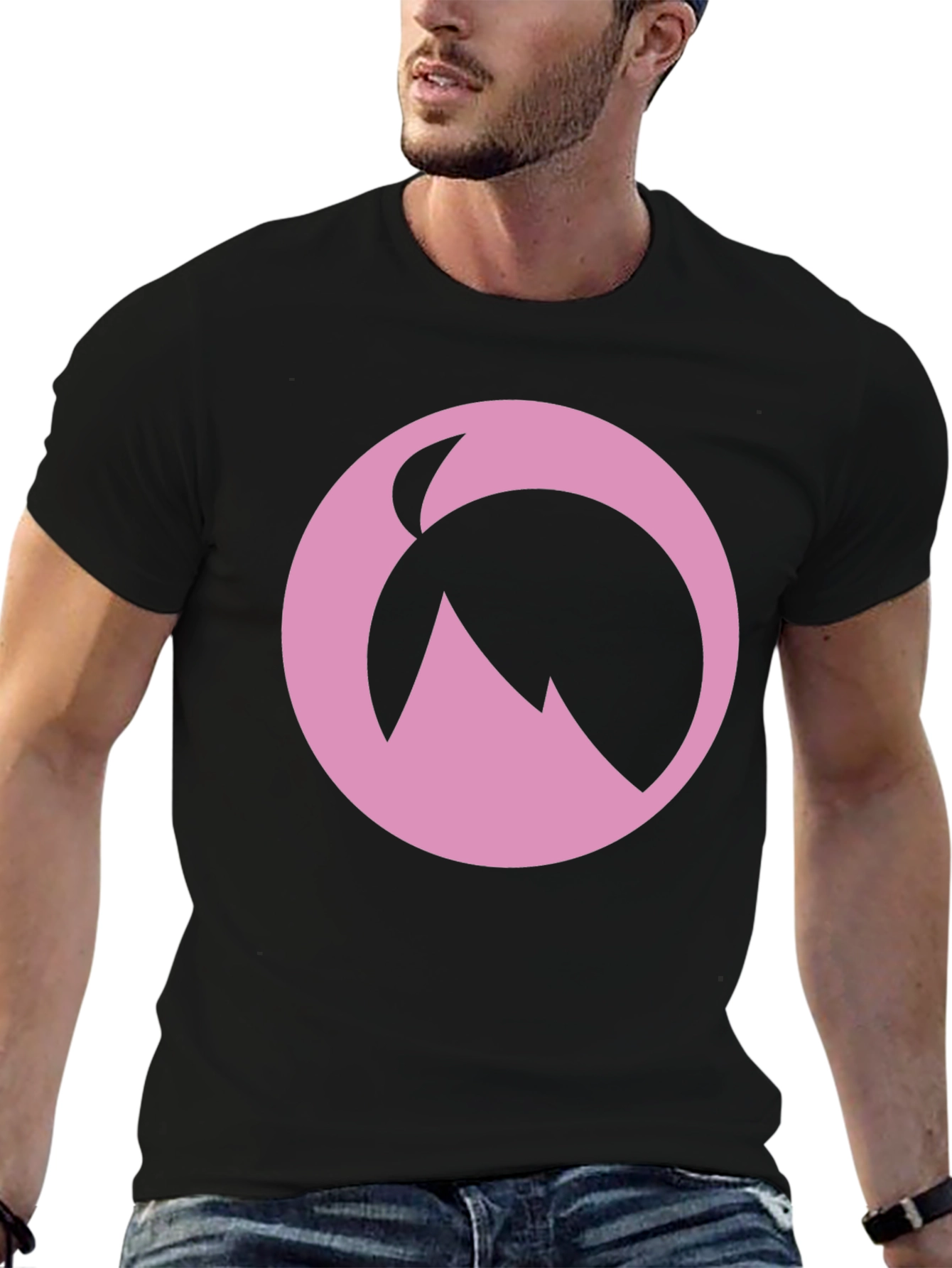 Pink Overwatch Symmetra Logo Black T-Shirt