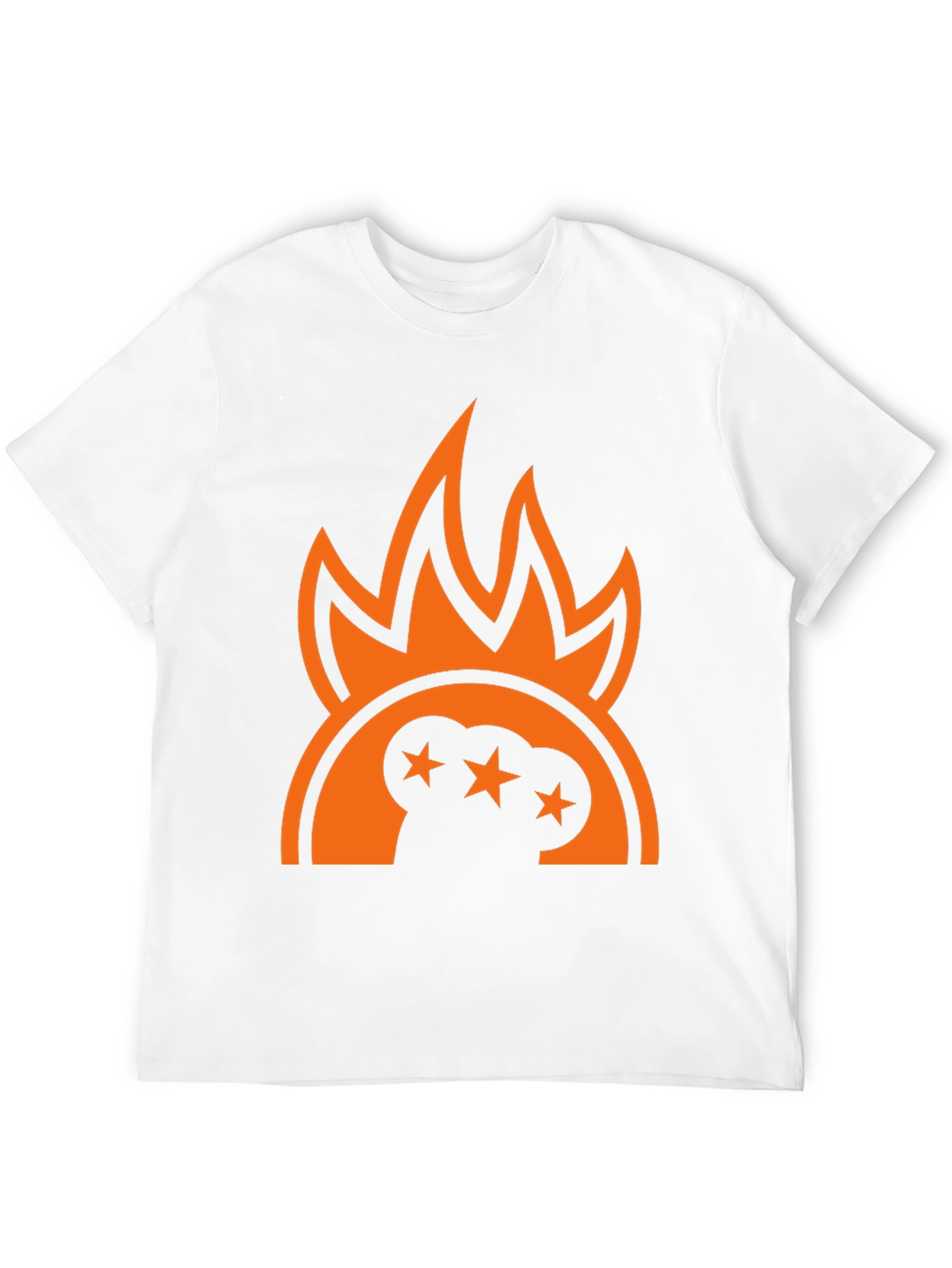 Bold Graphic Tee - Flames and Stars Design
