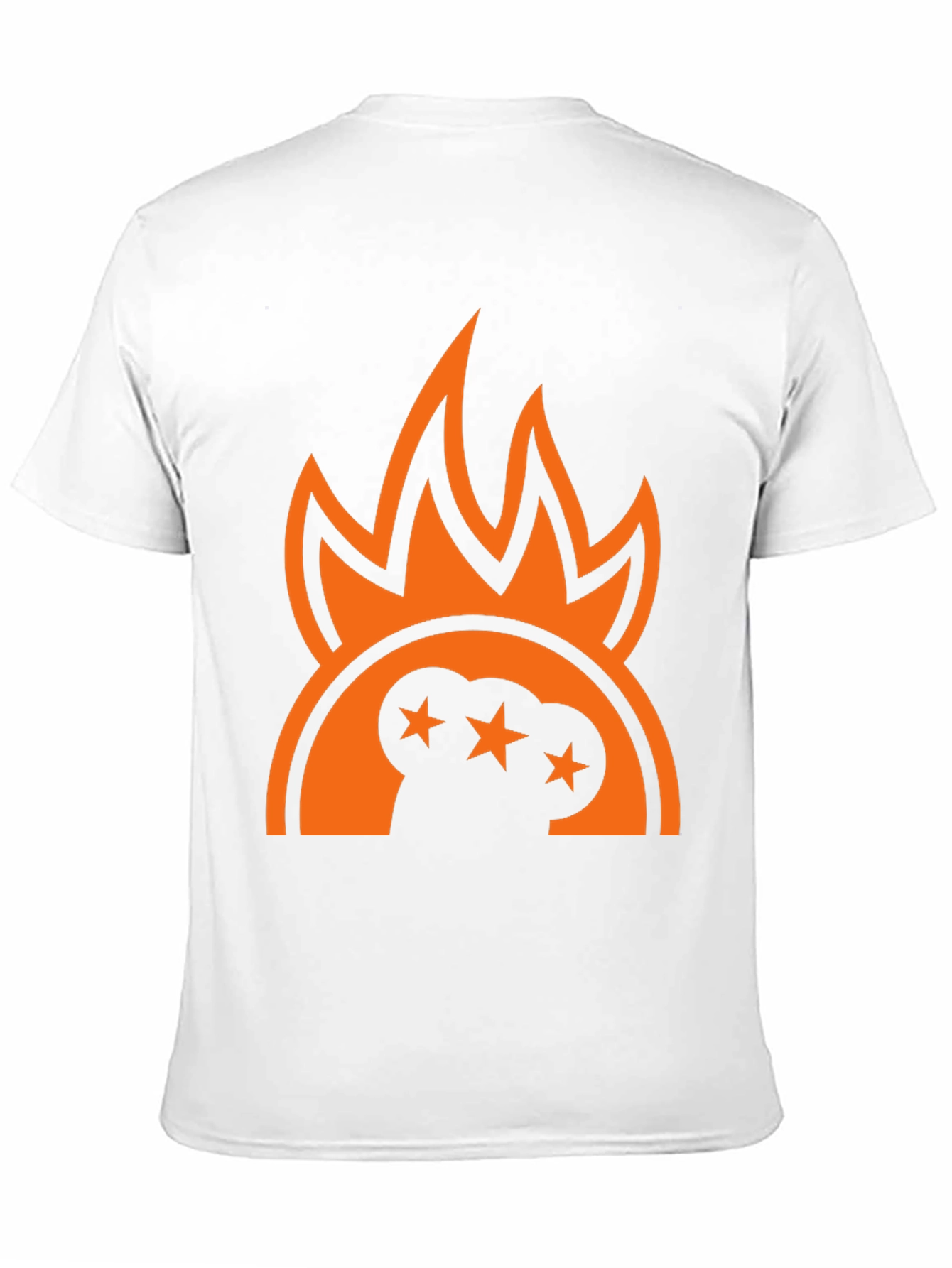 Bold Graphic Tee - Flames and Stars Design