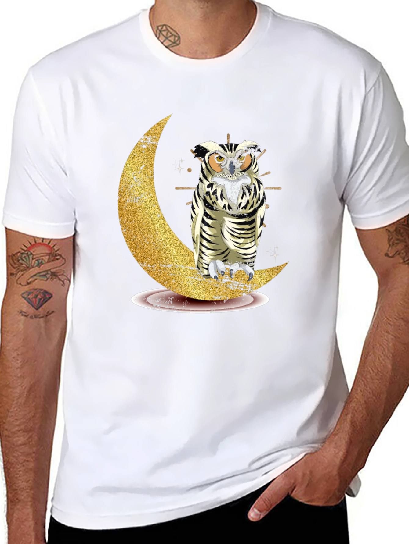 Owl on Moon Graphic Tee