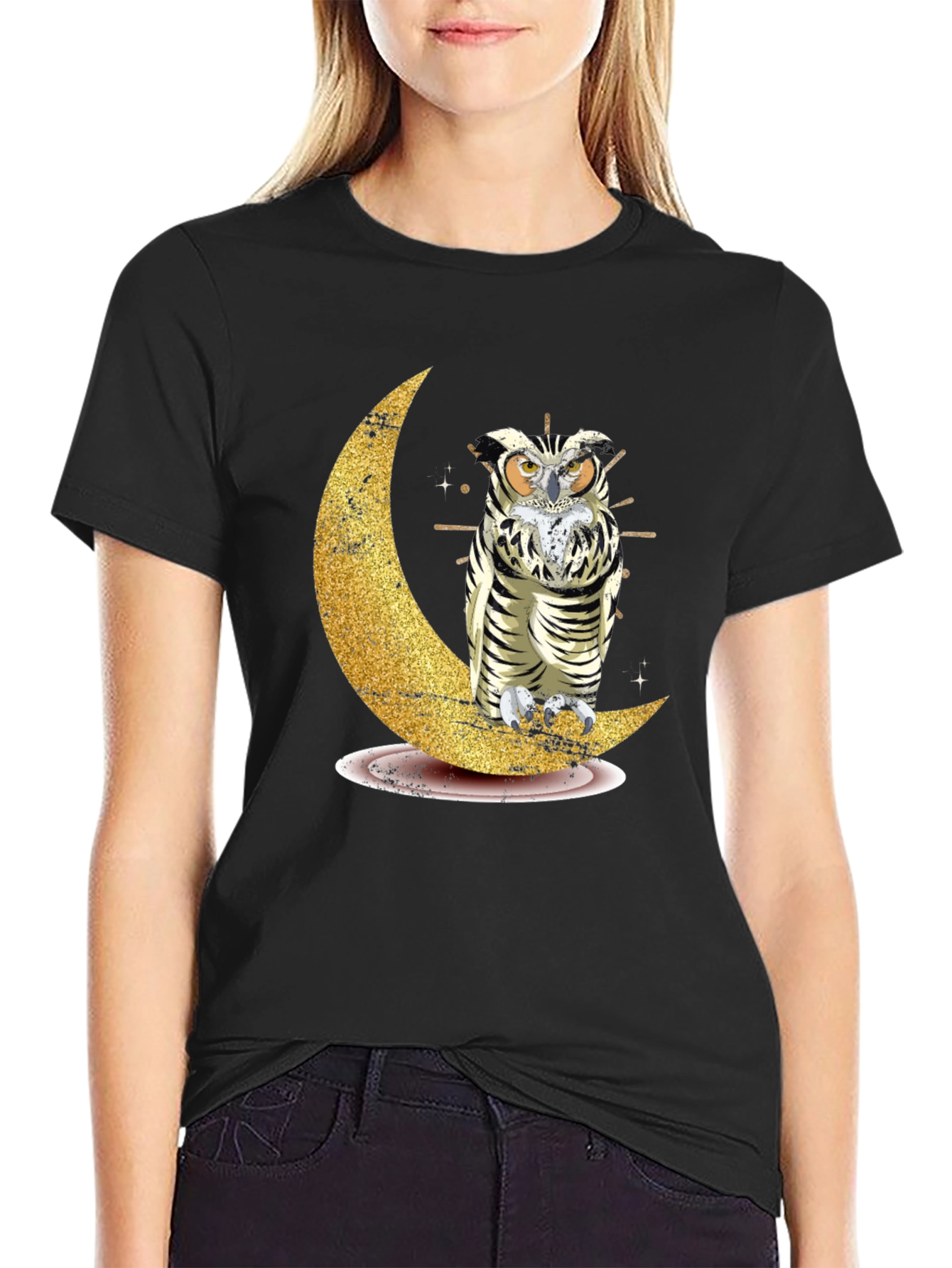 Owl on Moon Graphic Tee