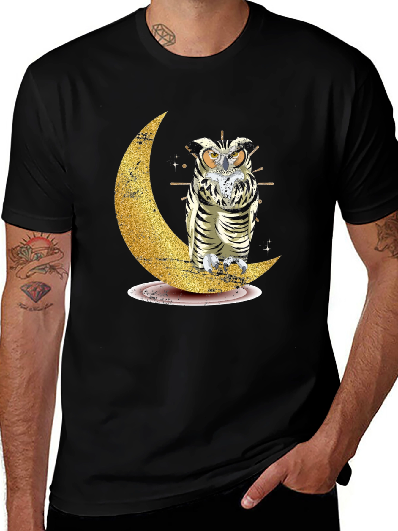 Owl on Moon Graphic Tee