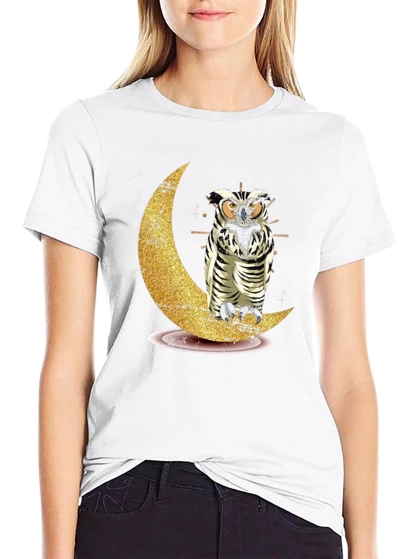 Owl on Moon Graphic Tee