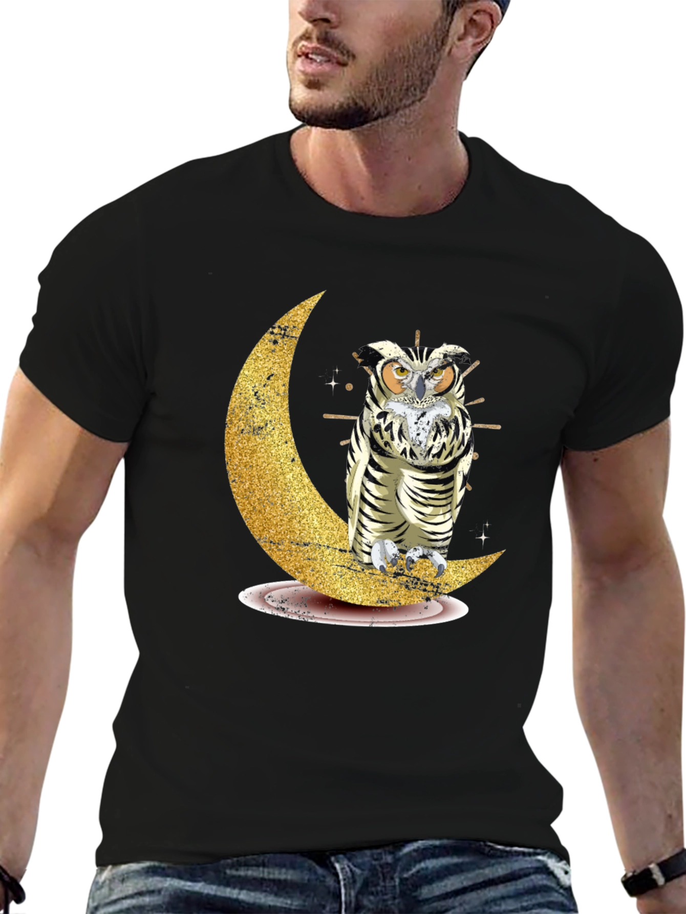 Owl on Moon Graphic Tee
