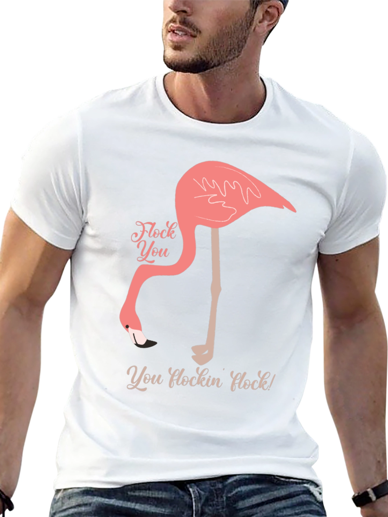 Funny Flamingo Graphic T-Shirt - You Flockin Flock!