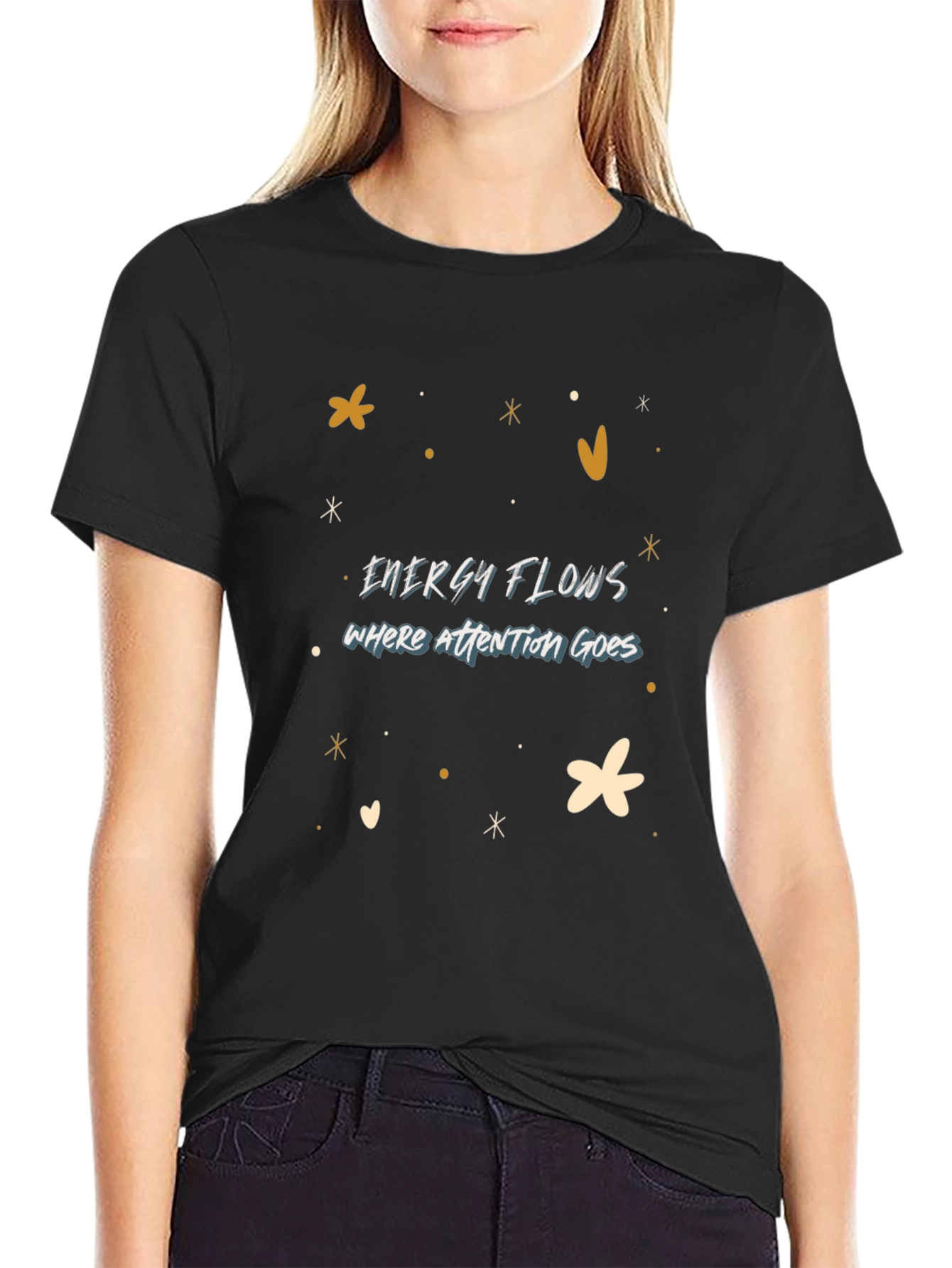 Energy Flows Graphic Tee - Unisex Black T-Shirt