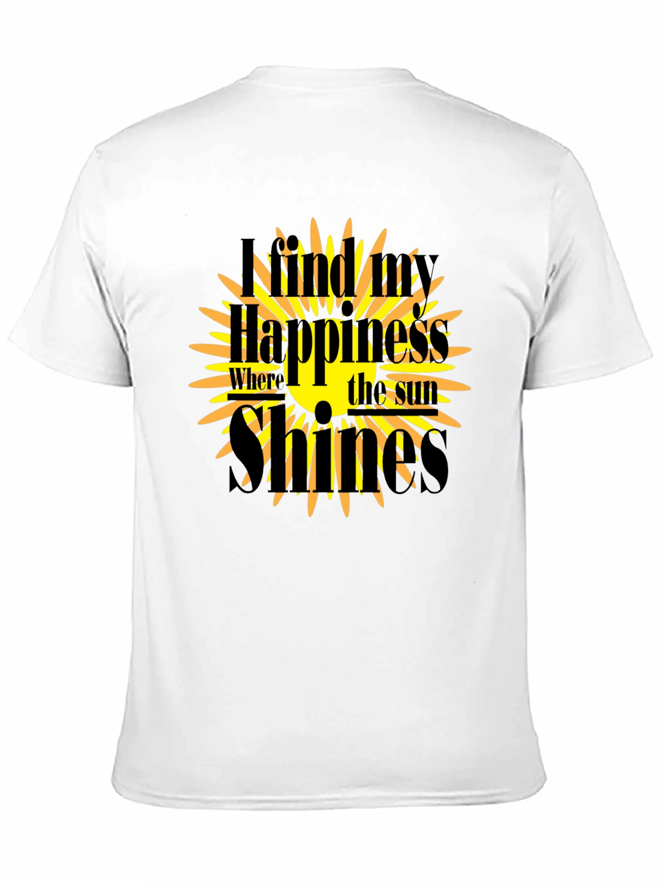 Sunshine Happiness Black Graphic T-Shirt