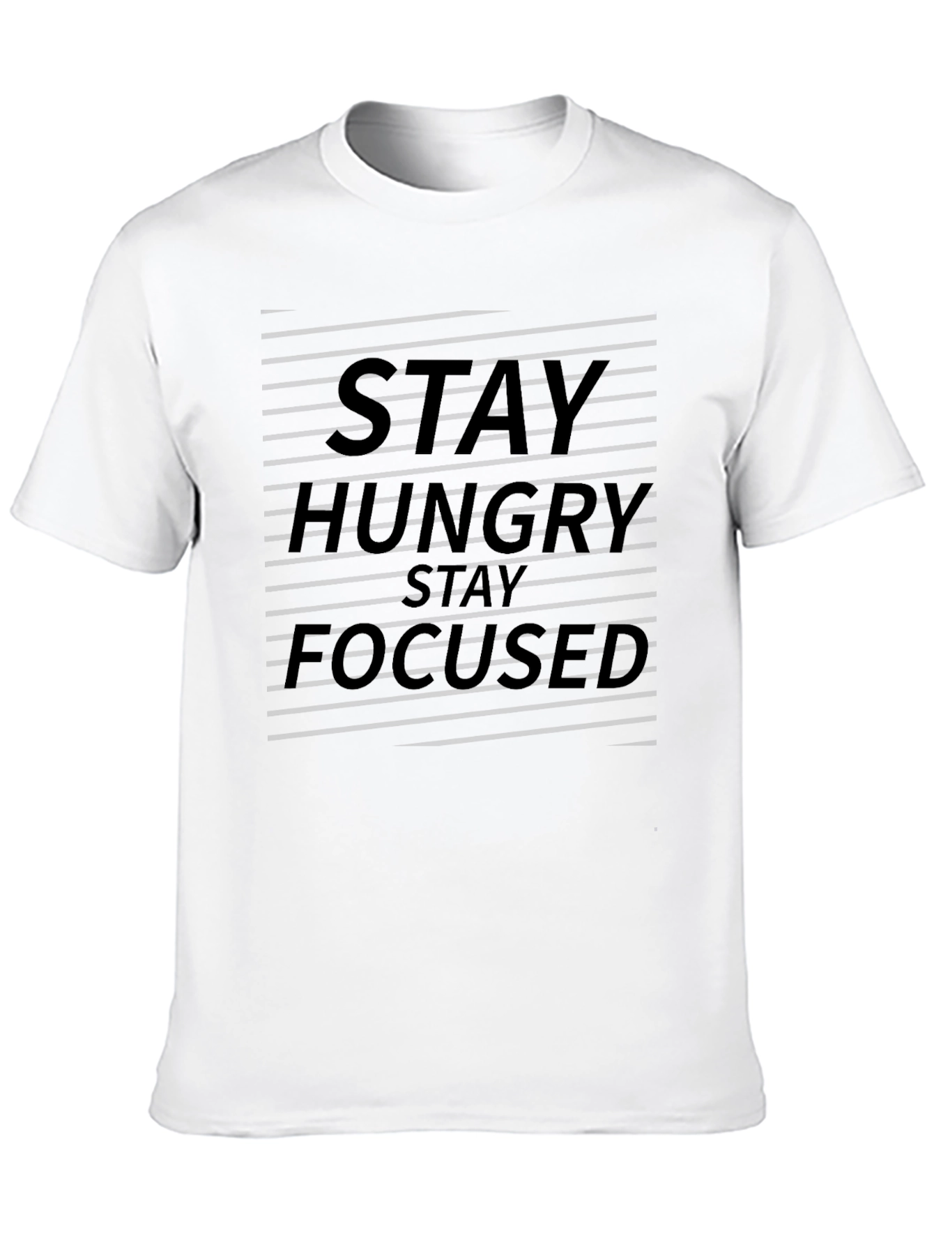 Stay Hungry Black Graphic T-Shirt