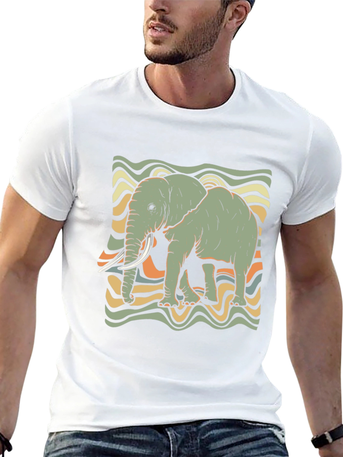 Retro Elephant Graphic Tee - Unisex