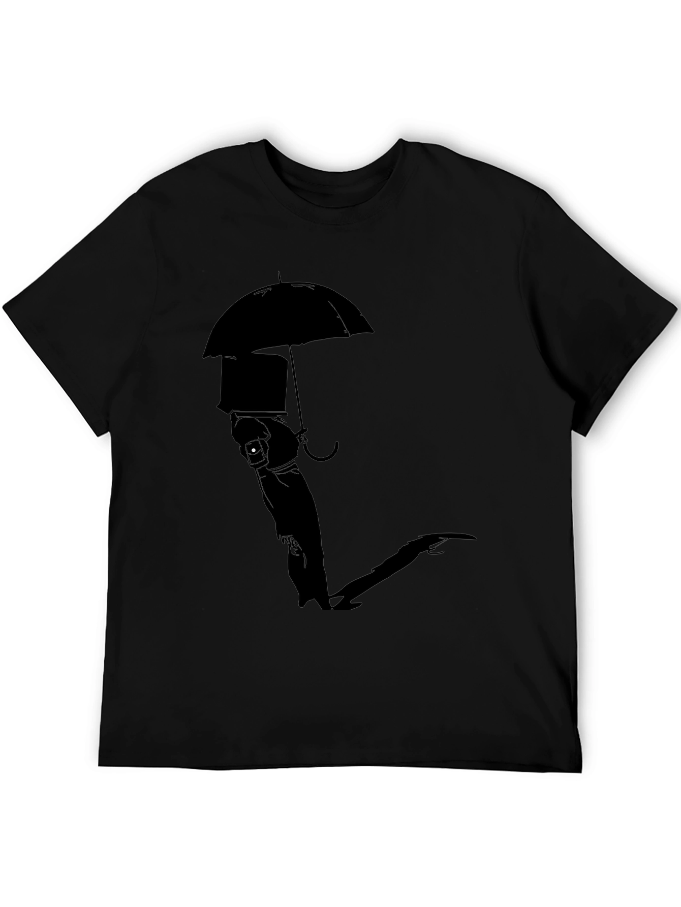 Silhouette Umbrella Graphic Tee - Modern Black T-Shirt