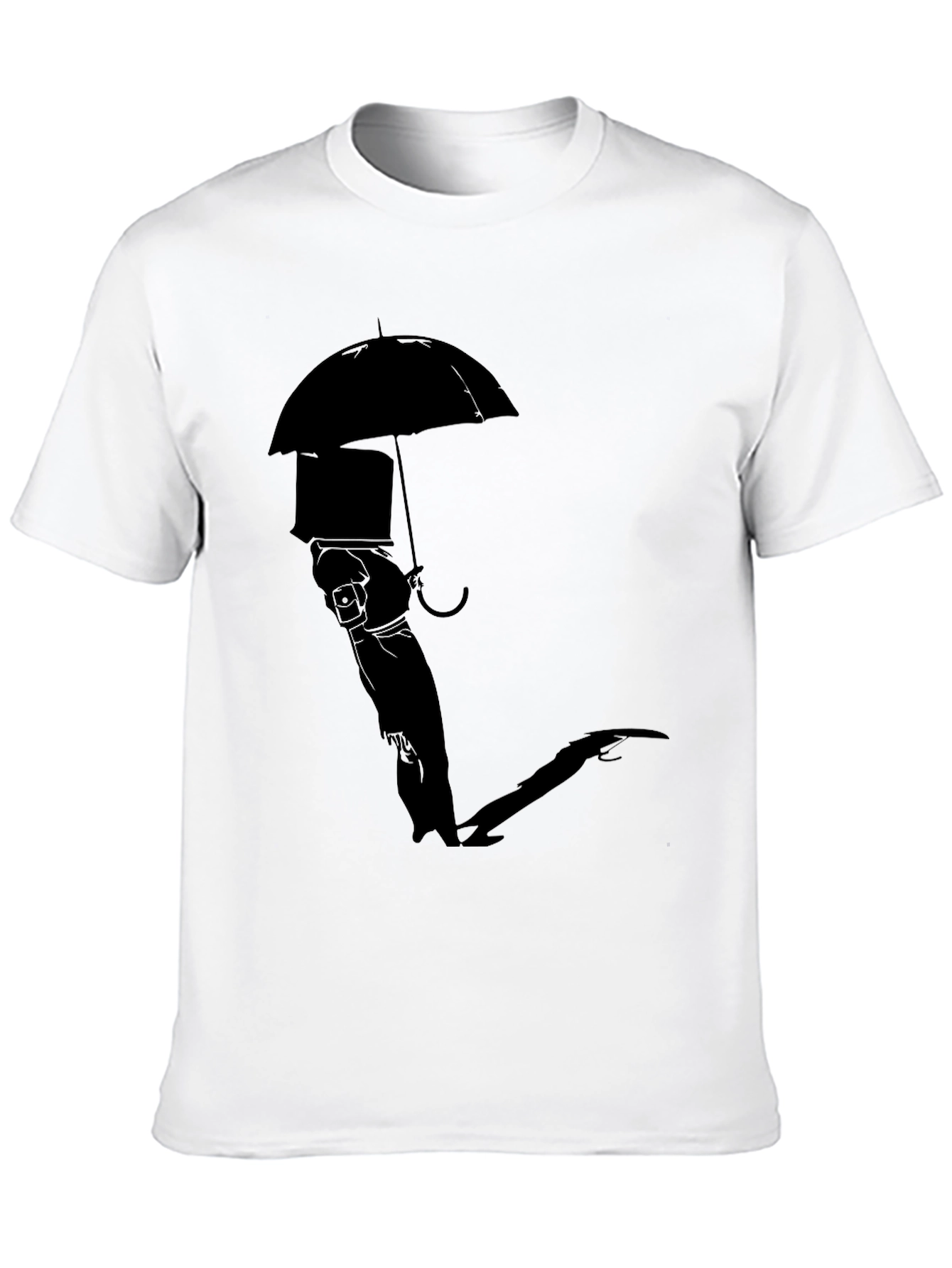 Silhouette Umbrella Graphic Tee - Modern Black T-Shirt