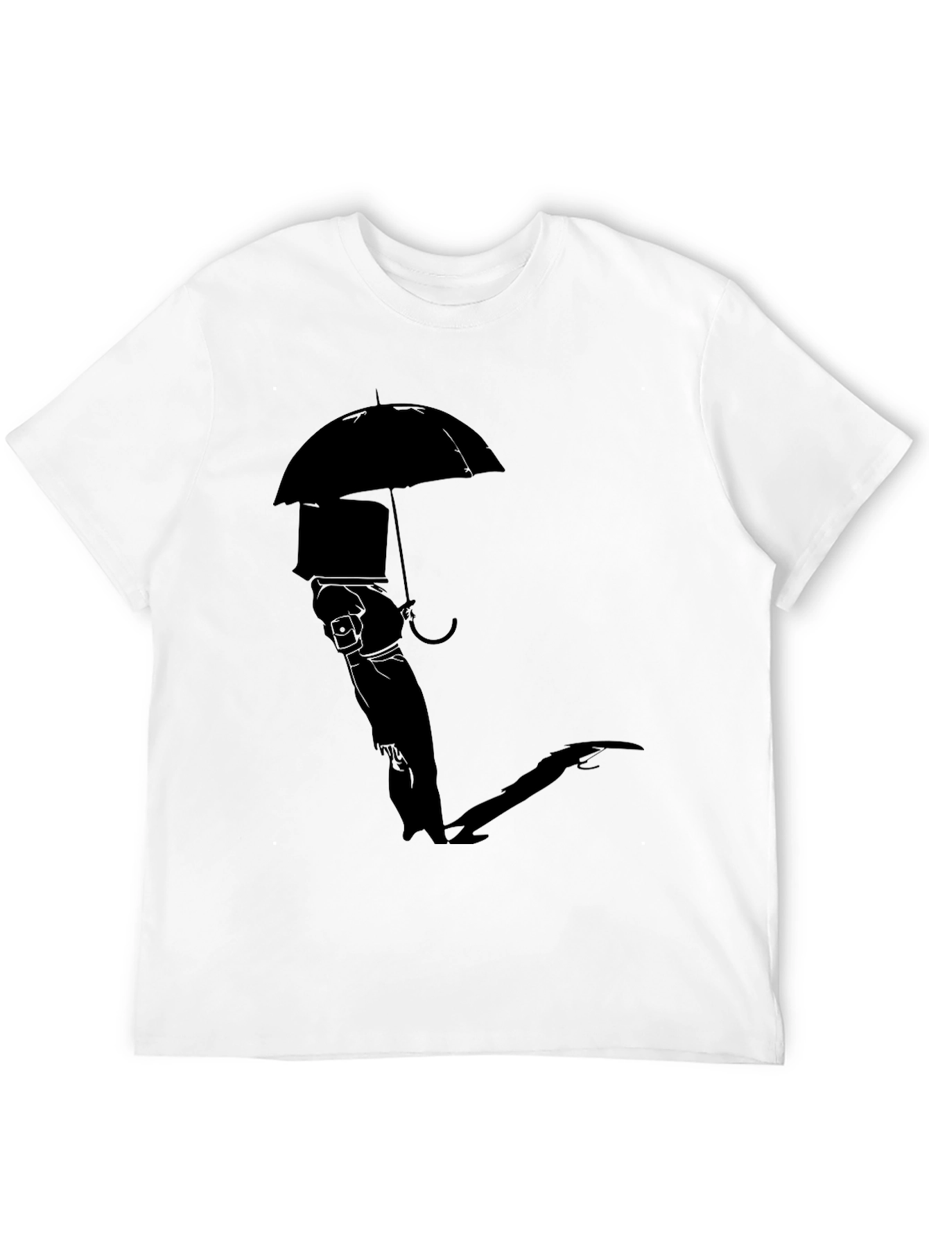 Silhouette Umbrella Graphic Tee - Modern Black T-Shirt