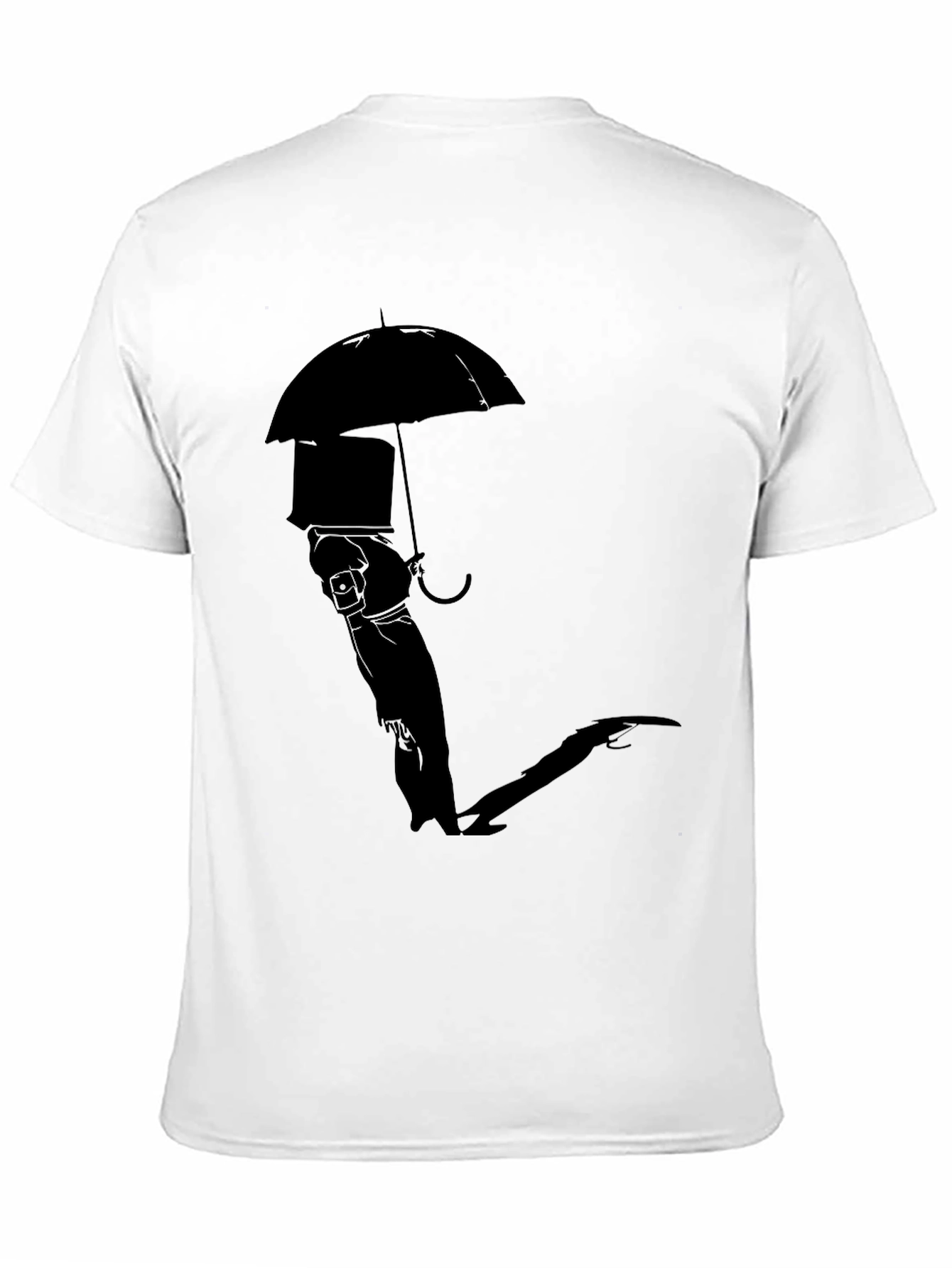 Silhouette Umbrella Graphic Tee - Modern Black T-Shirt