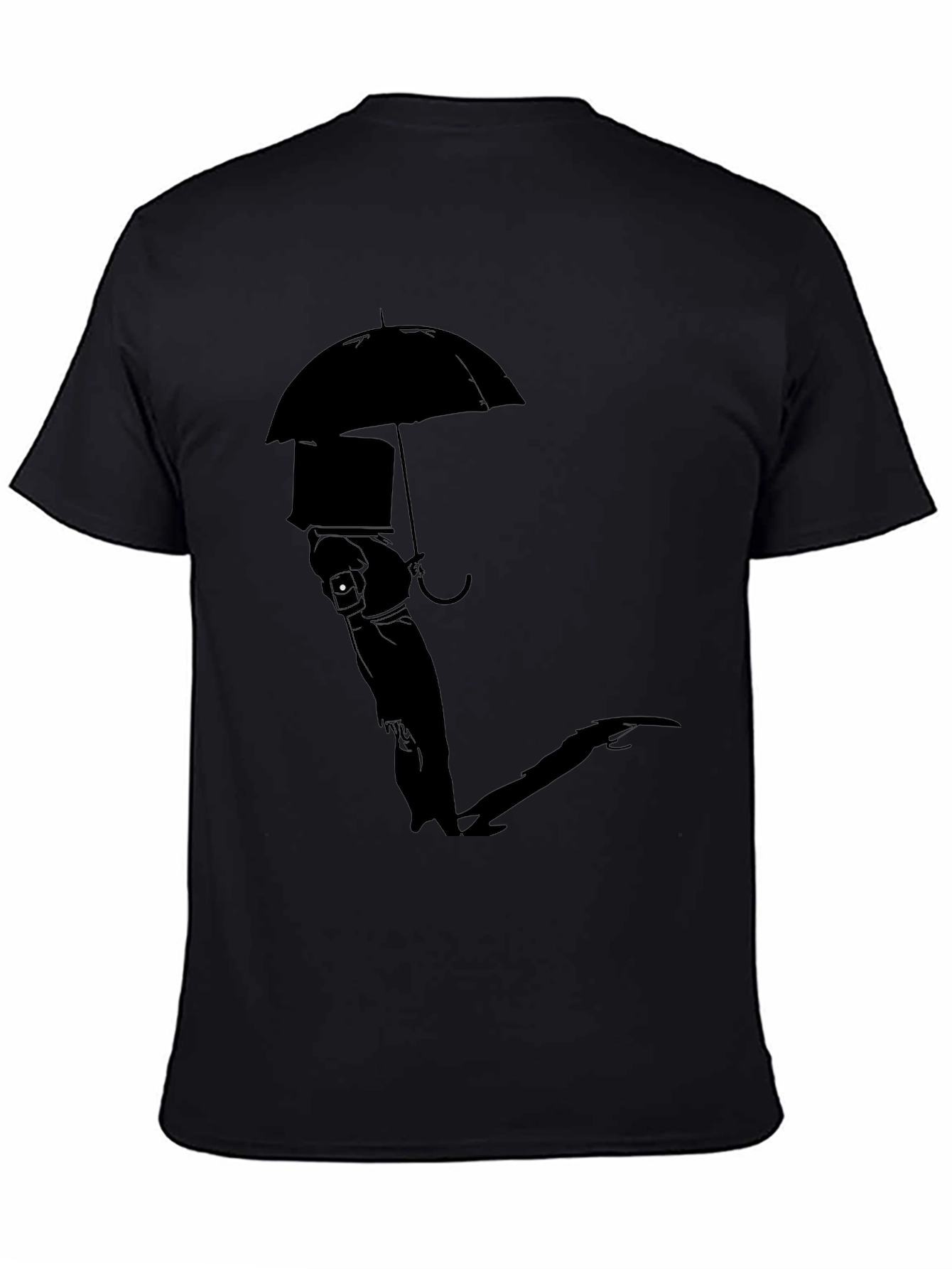 Silhouette Umbrella Graphic Tee - Modern Black T-Shirt