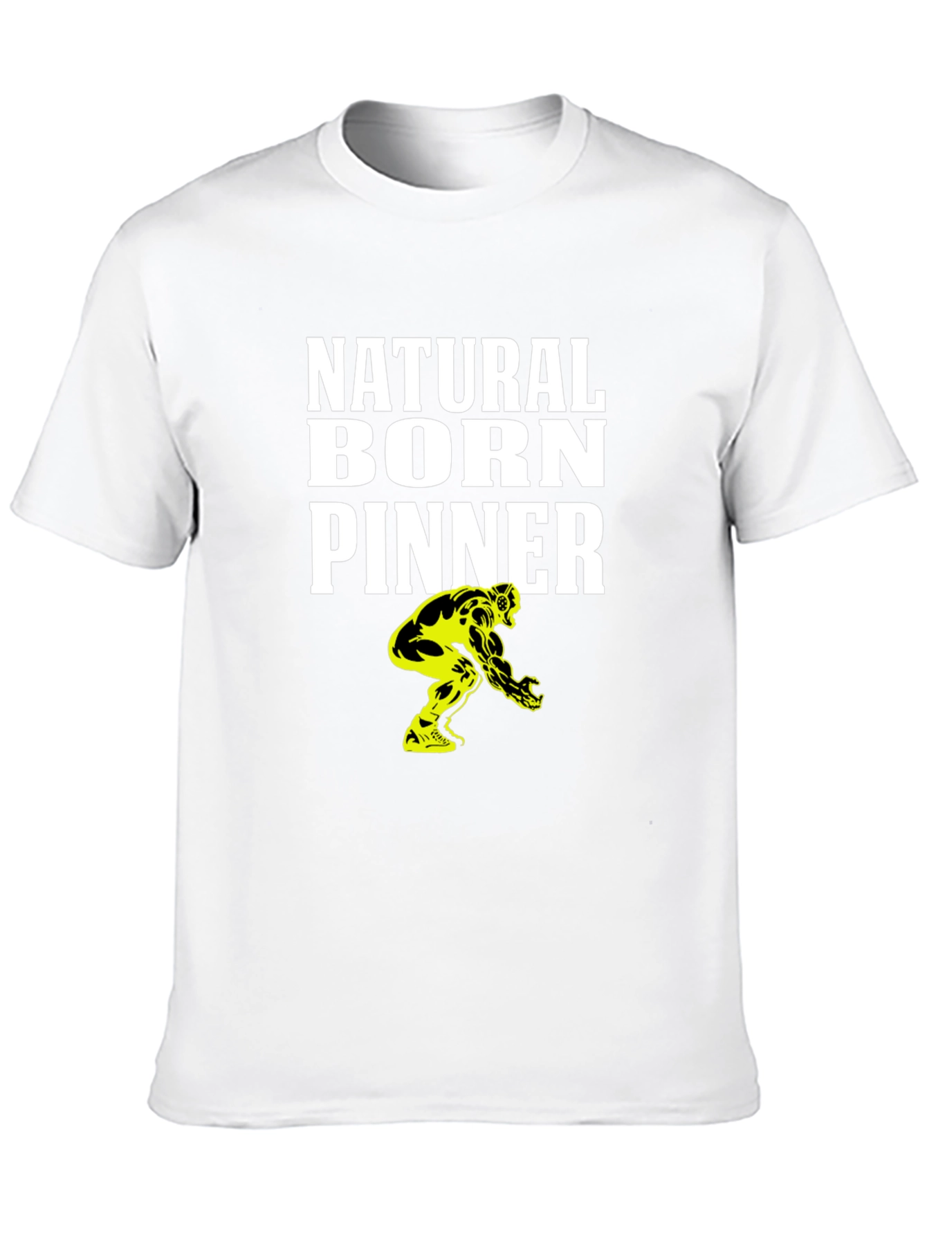Natural Born Pinner Black T-Shirt - Wrestling Design