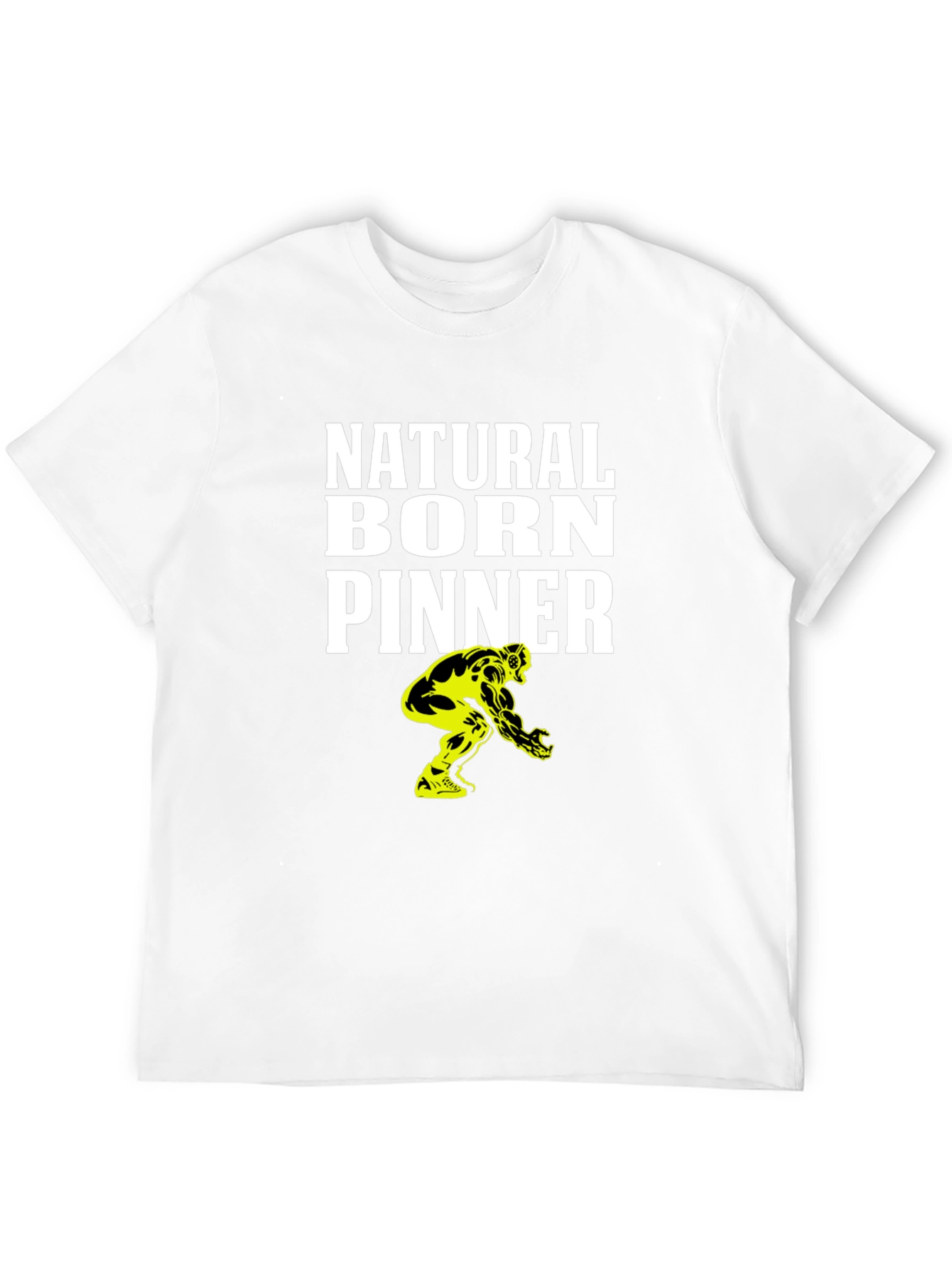Natural Born Pinner Black T-Shirt - Wrestling Design