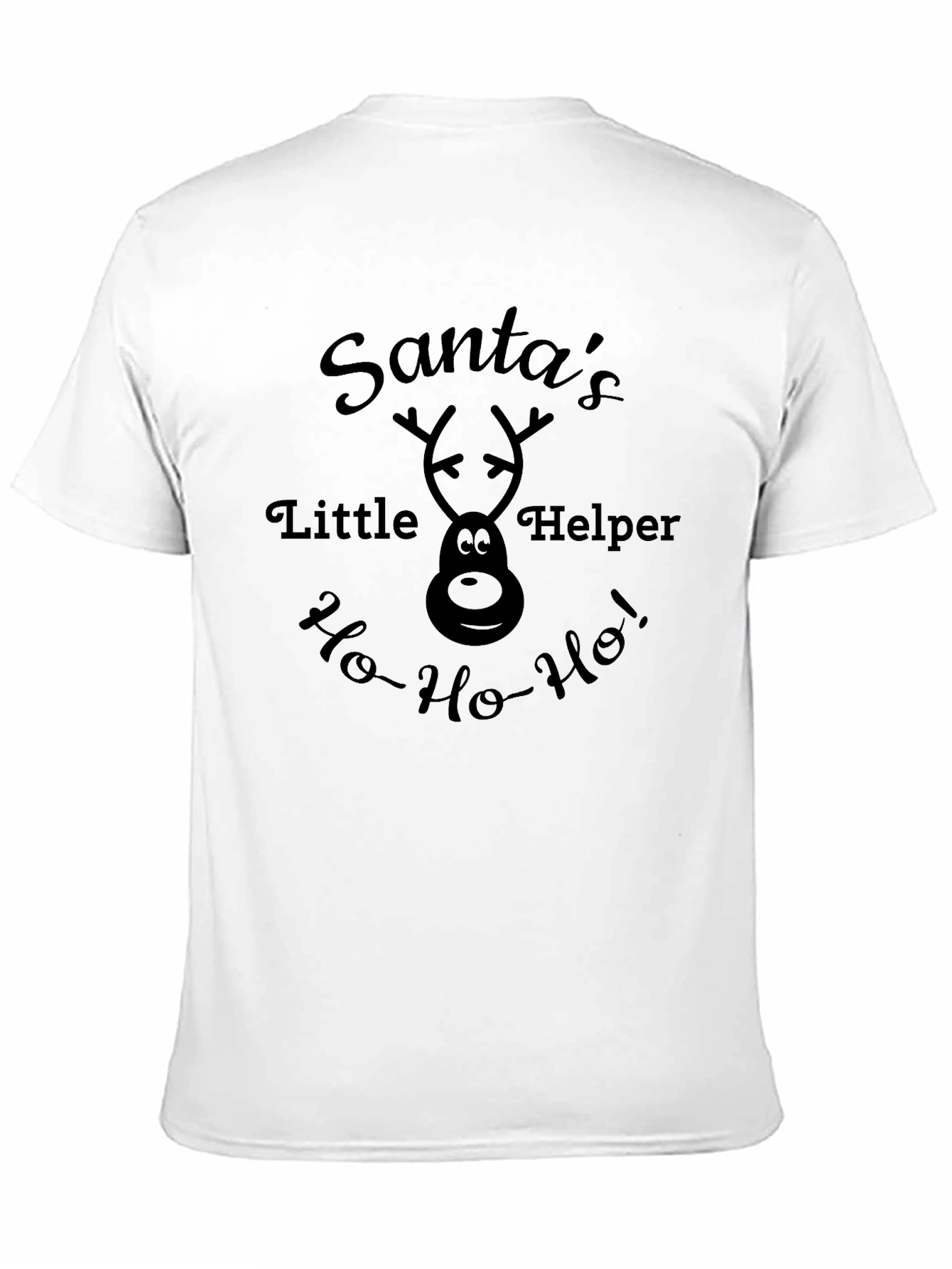 Santas Little Helper Black Graphic T-Shirt