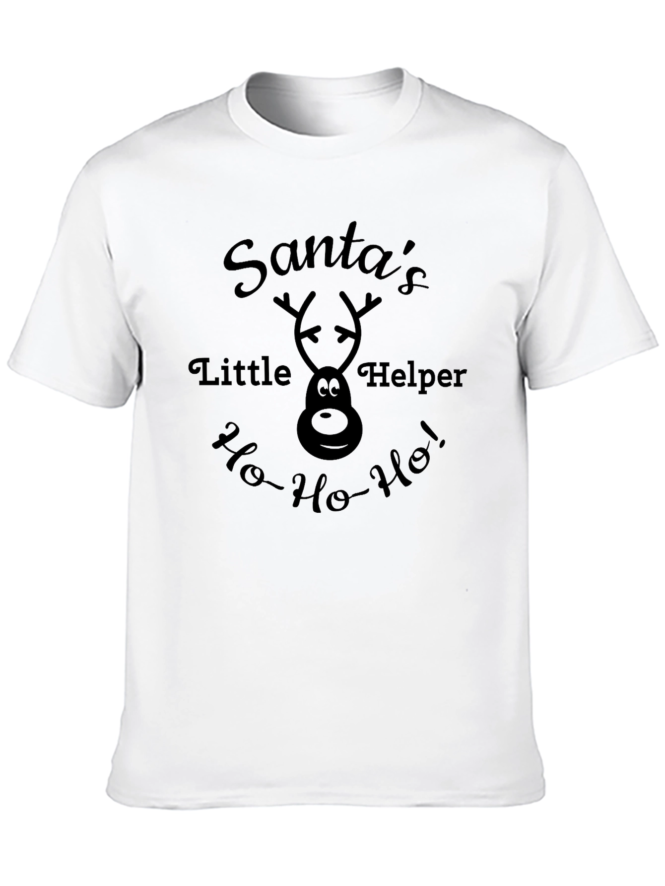 Santas Little Helper Black Graphic T-Shirt
