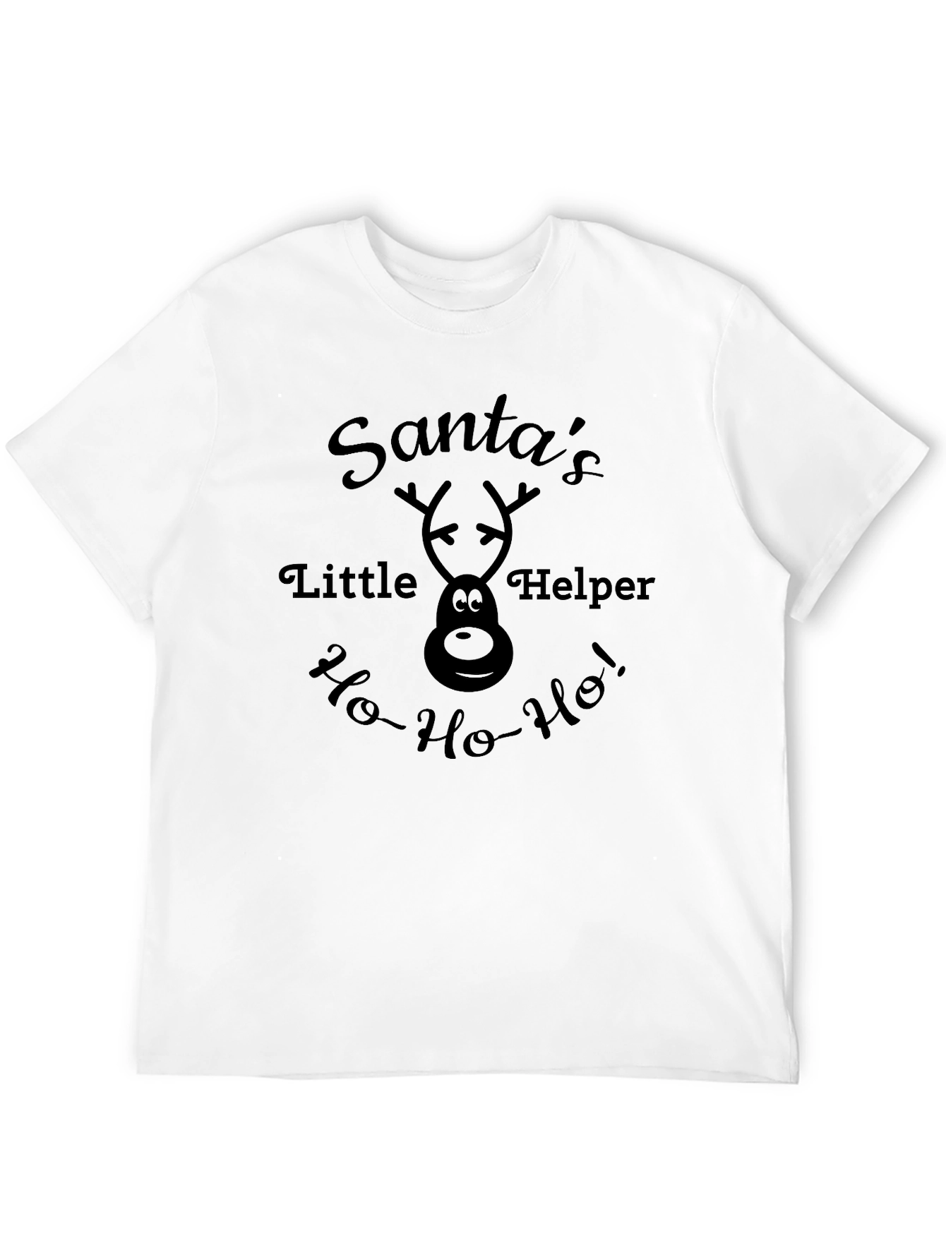Santas Little Helper Black Graphic T-Shirt