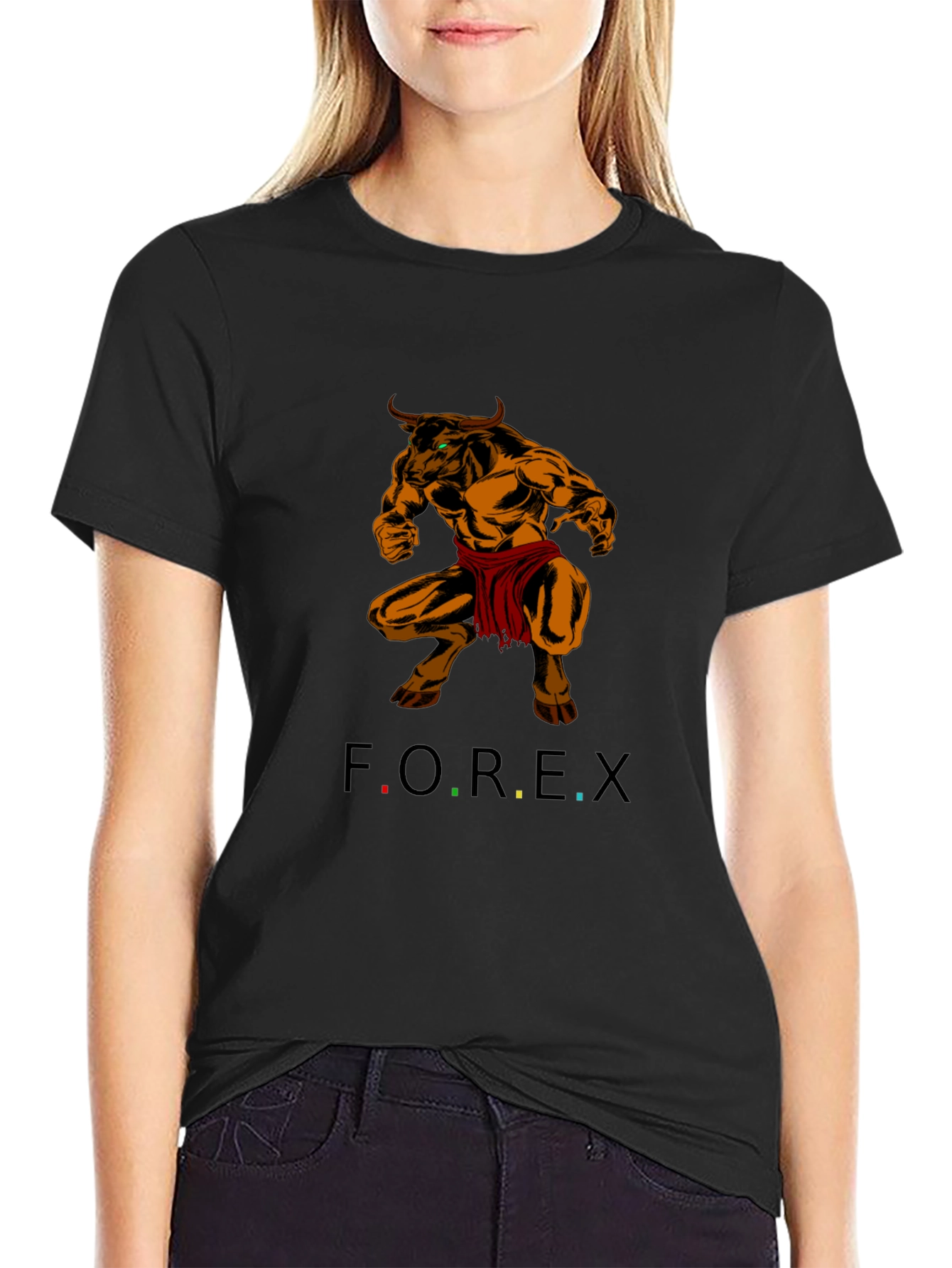 Forex Trading Bull T-Shirt - Black Cotton Tee