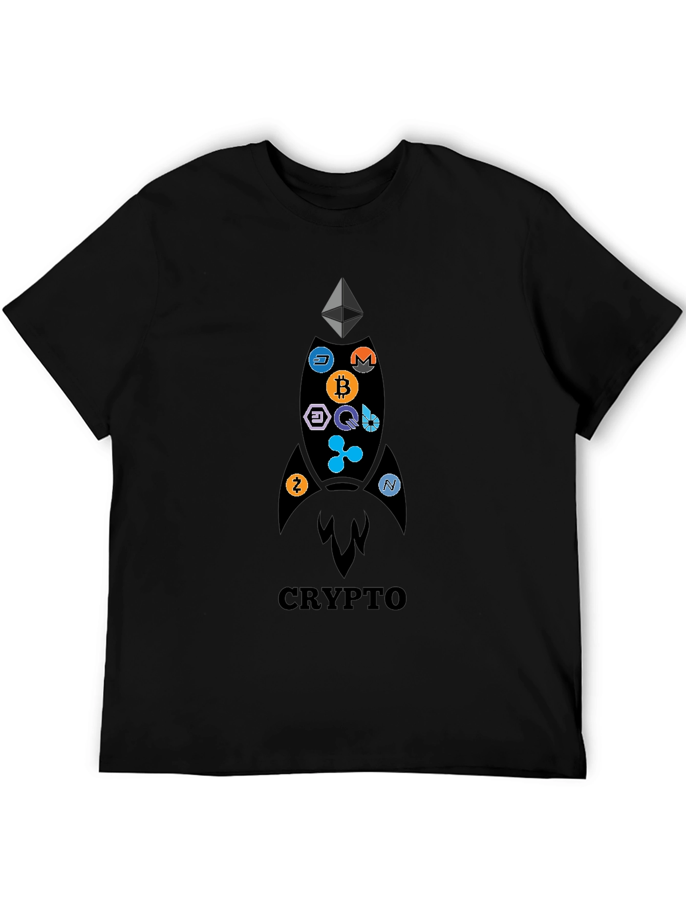 Crypto Rocket T-Shirt - Bitcoin Ethereum and More!