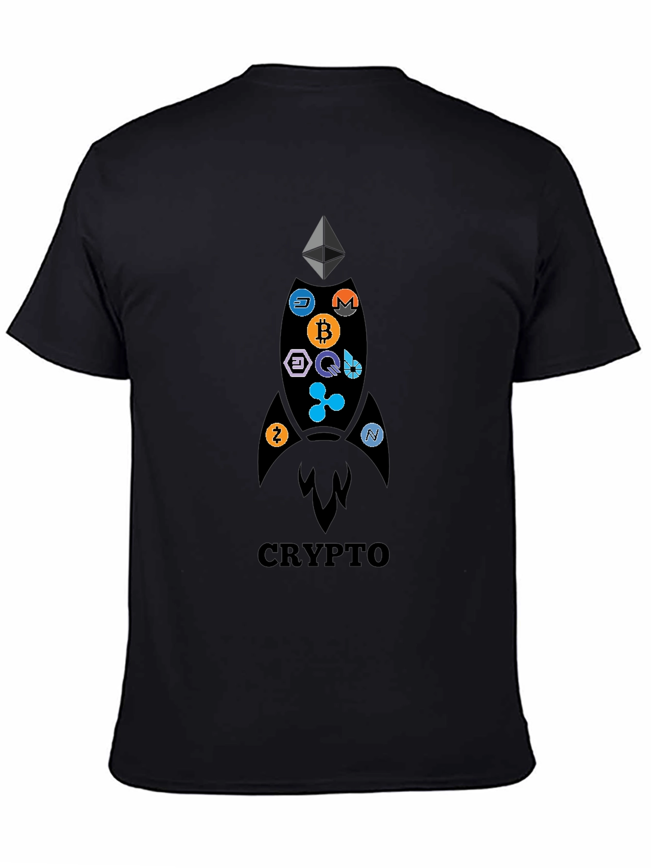 Crypto Rocket T-Shirt - Bitcoin Ethereum and More!