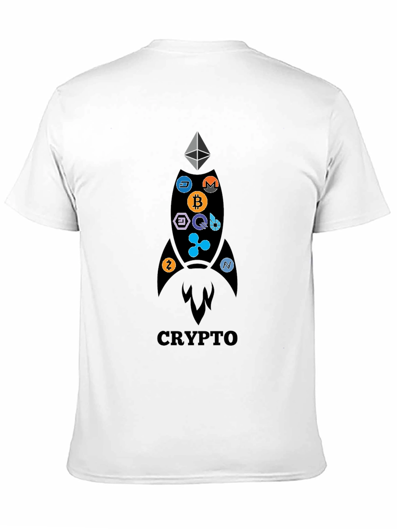 Crypto Rocket T-Shirt - Bitcoin Ethereum and More!