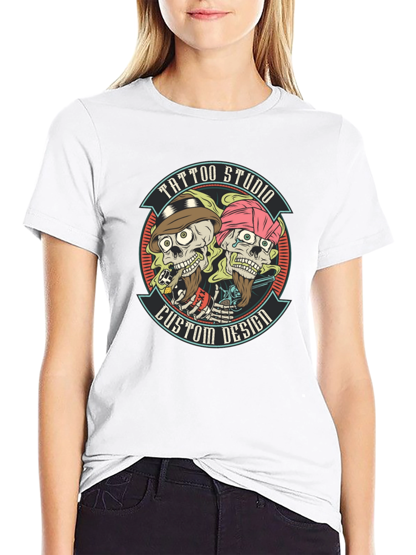 Tattoo Studio Custom Design Black T-Shirt