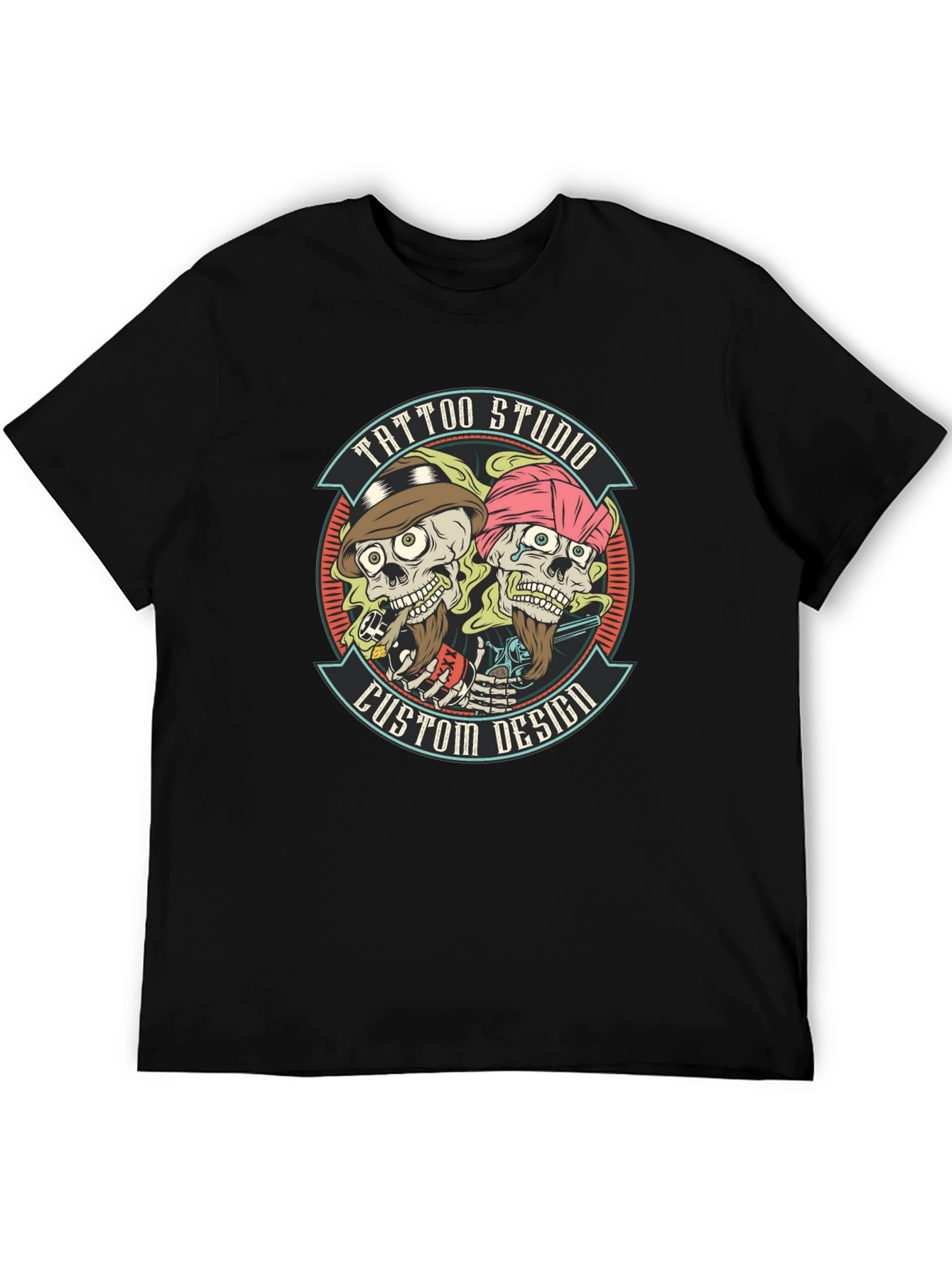 Tattoo Studio Custom Design Black T-Shirt