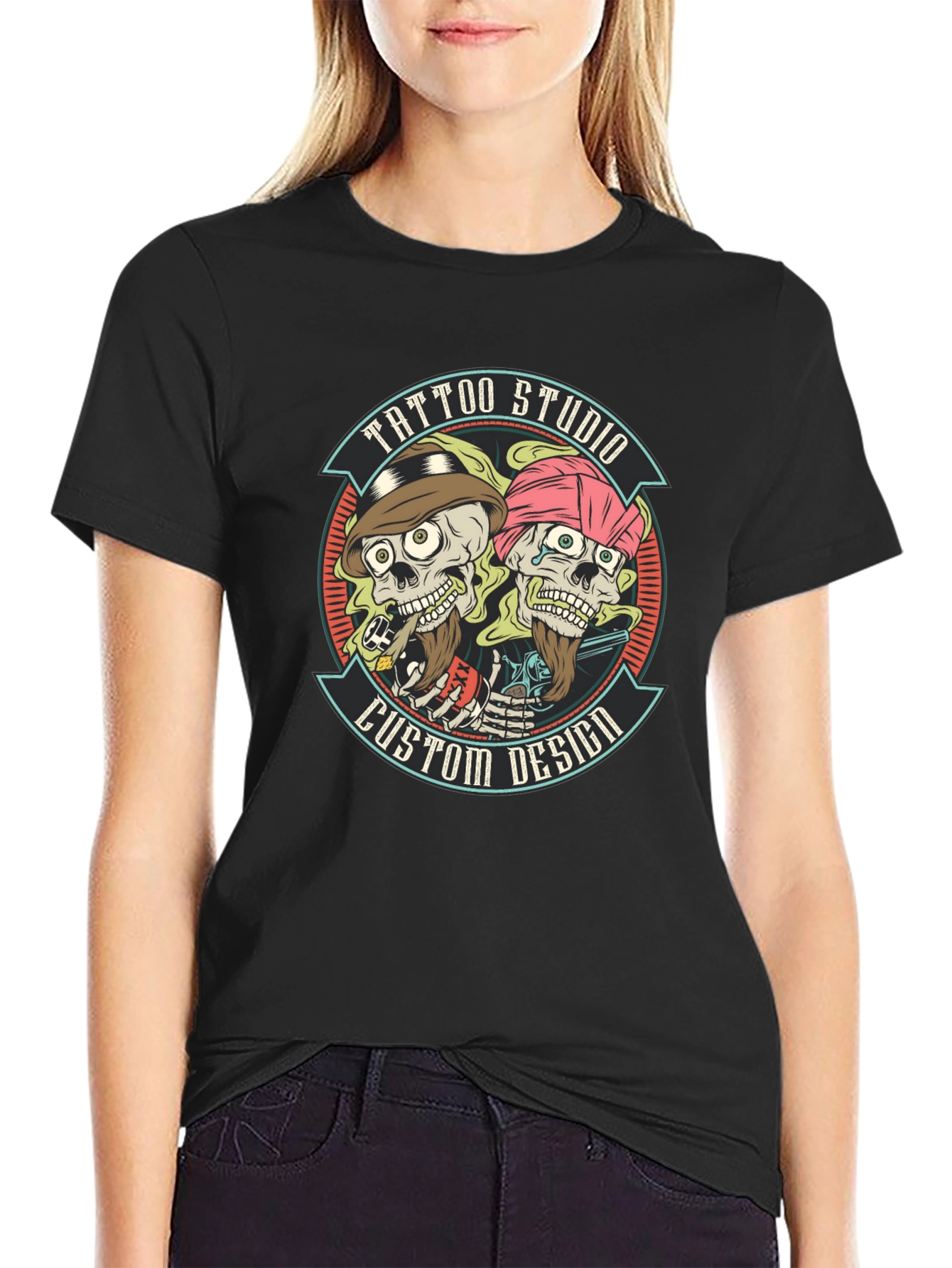 Tattoo Studio Custom Design Black T-Shirt