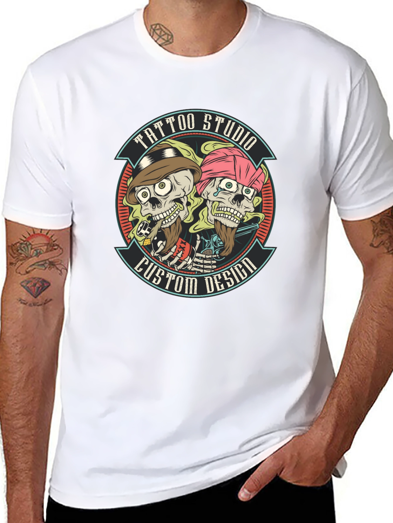 Tattoo Studio Custom Design Black T-Shirt