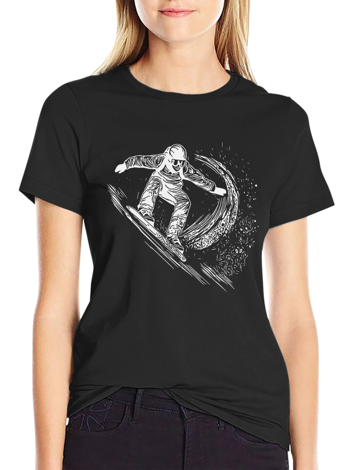 Snowboarder Graphic Tee - Black T-Shirt