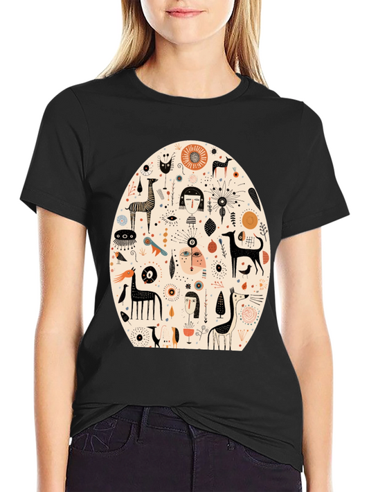 Abstract Animal Graphic Print Tee