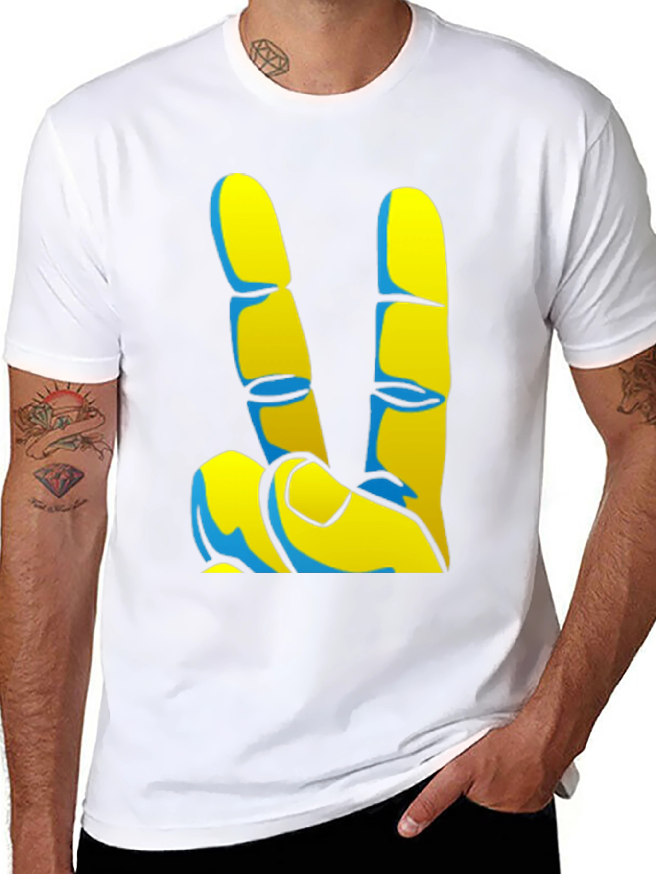Peace Sign Graphic Tee - Black Casual T-Shirt
