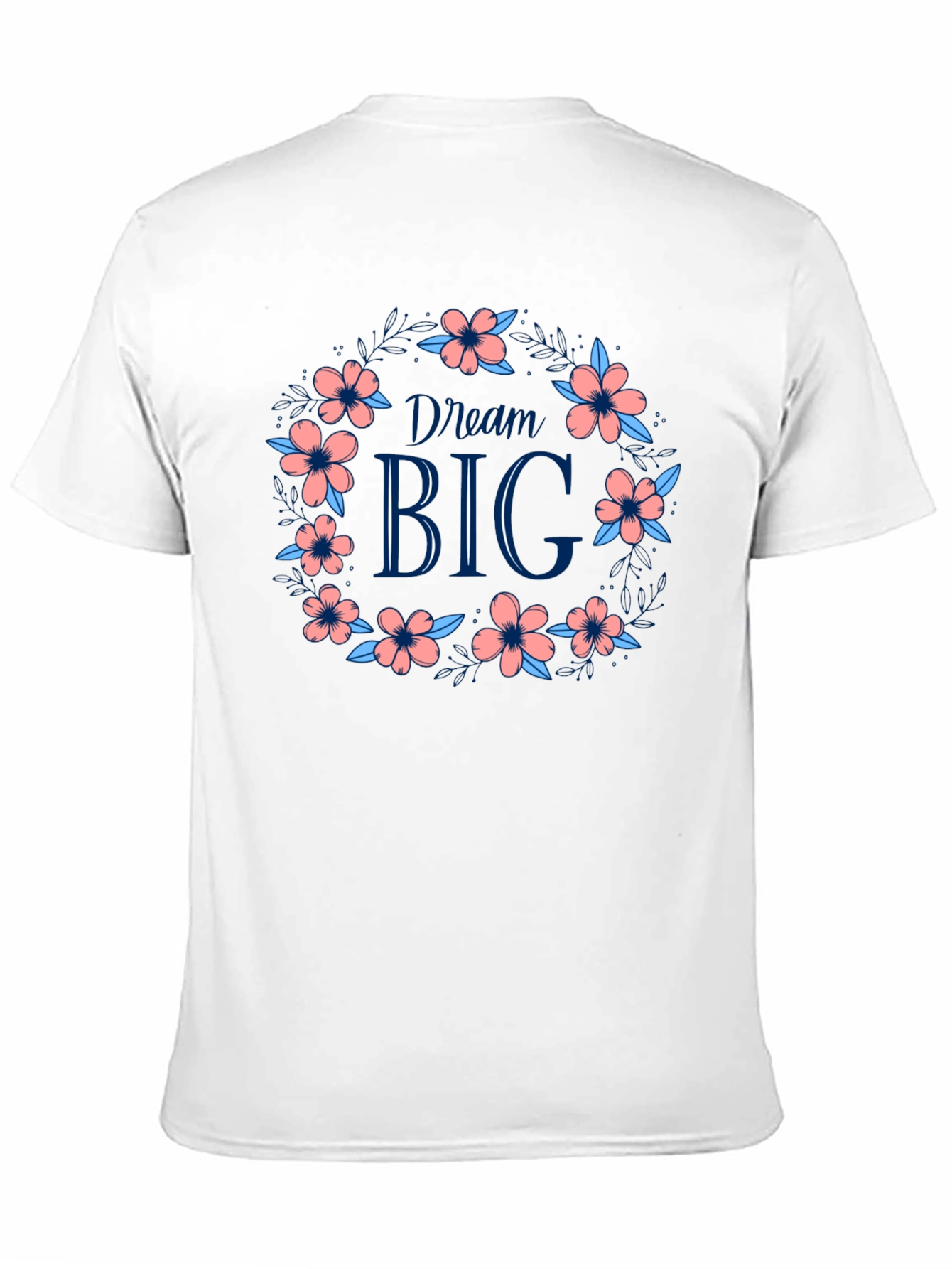 Dream Big Floral Wreath Graphic Tee - Black