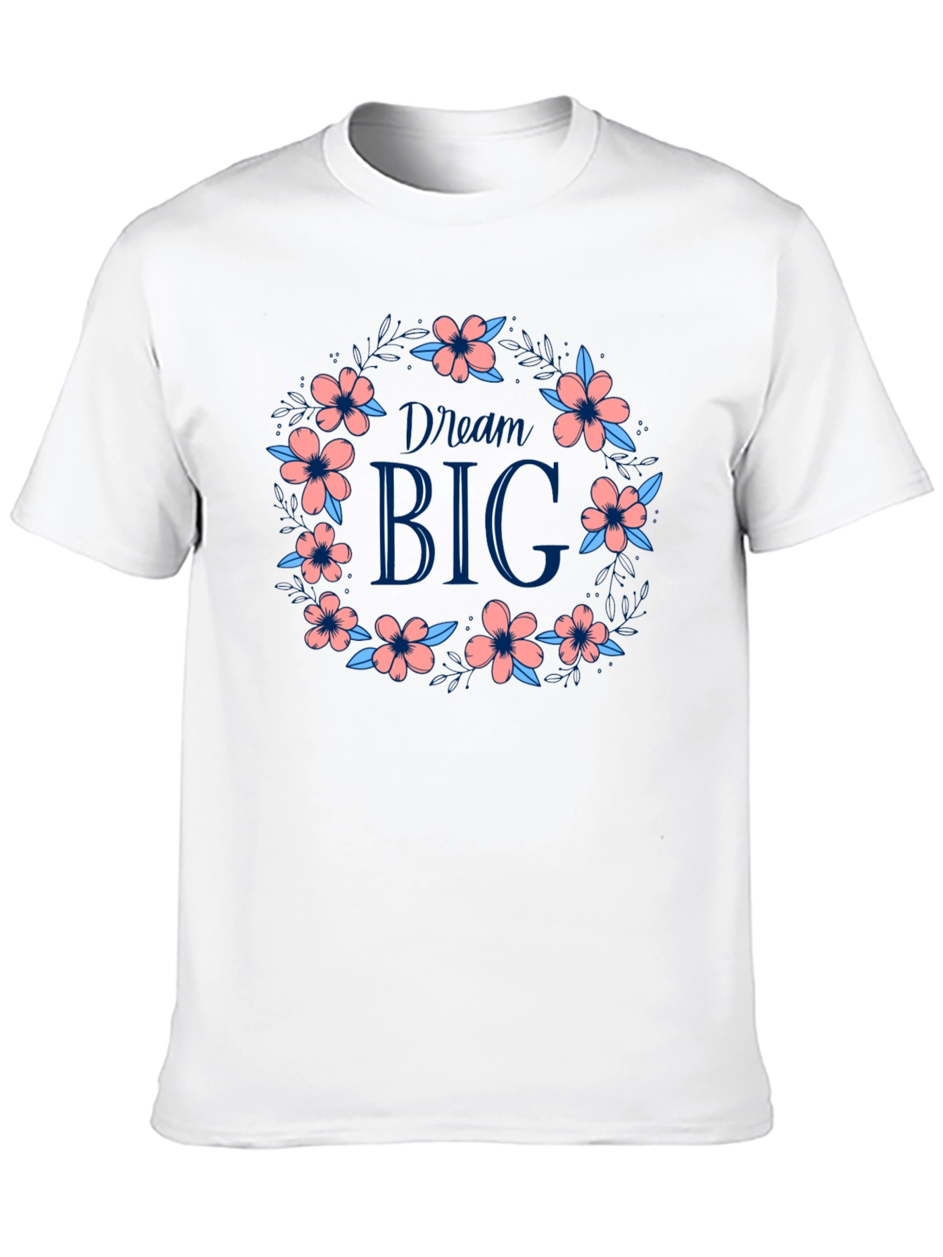Dream Big Floral Wreath Graphic Tee - Black