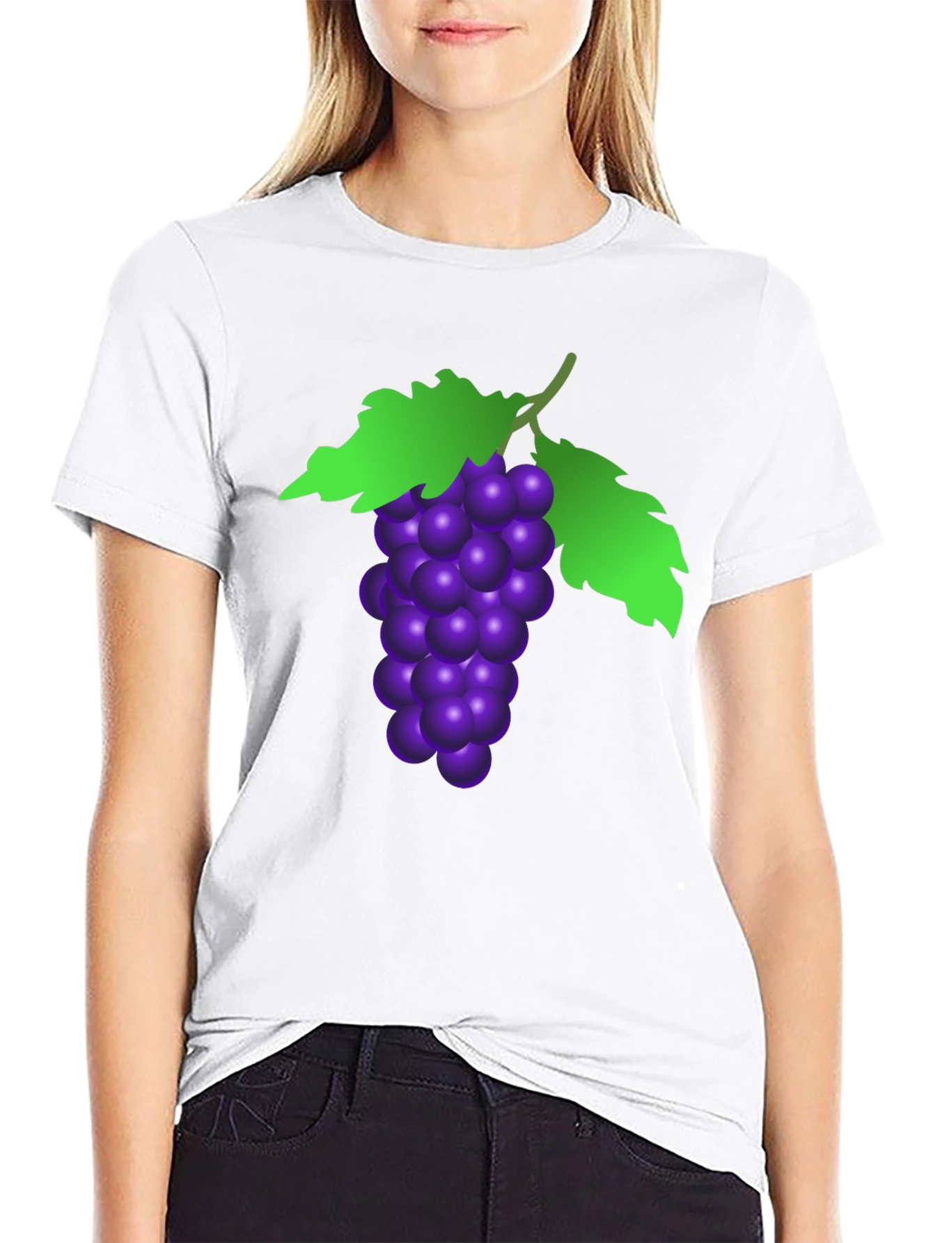 Grape Graphic Tee - Black Cotton T-Shirt