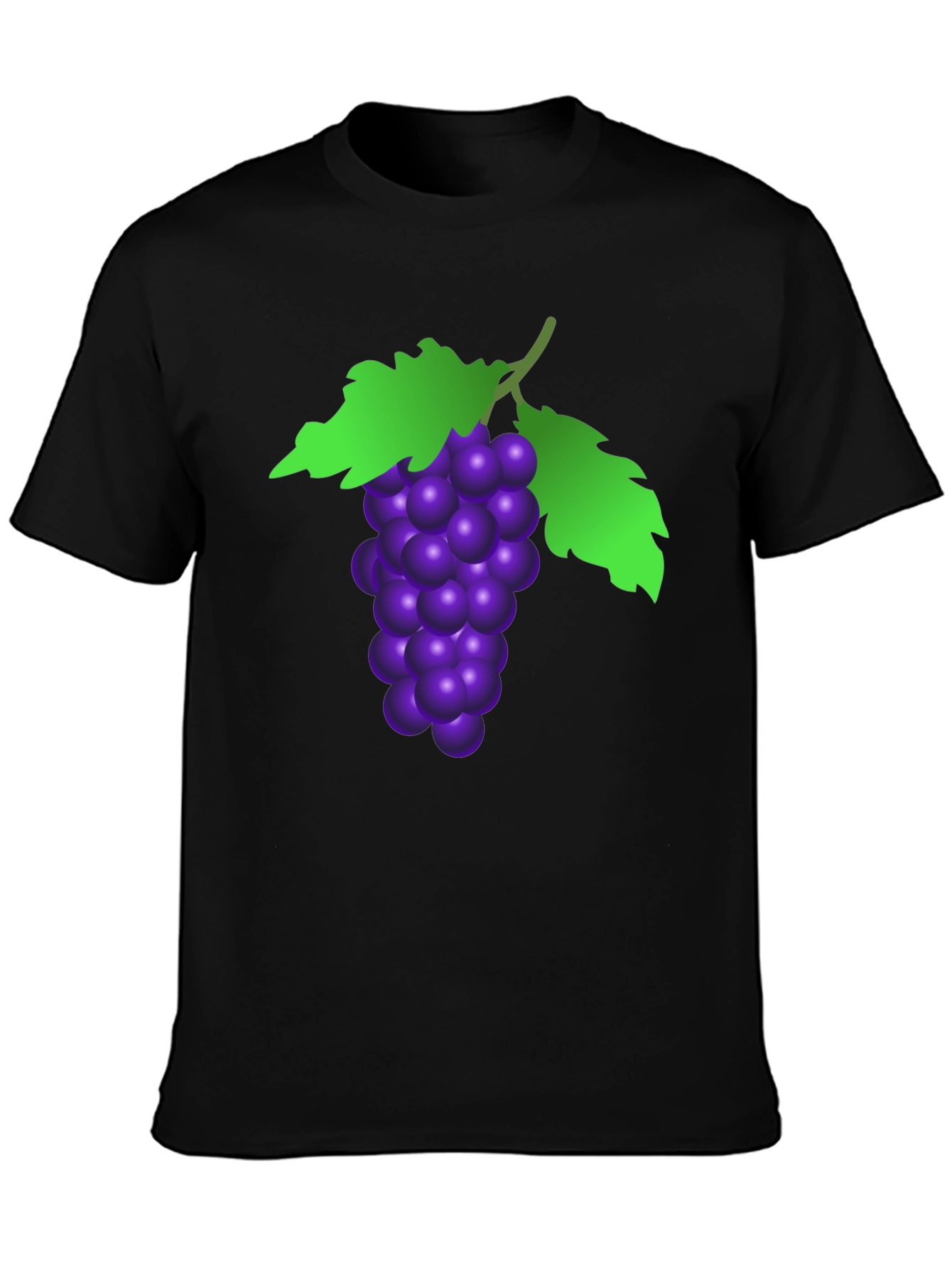 Grape Graphic Tee - Black Cotton T-Shirt