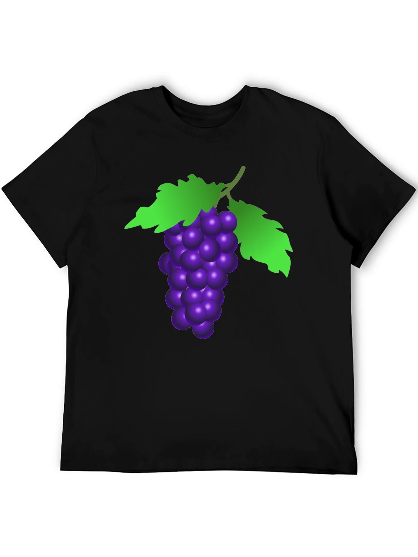 Grape Graphic Tee - Black Cotton T-Shirt